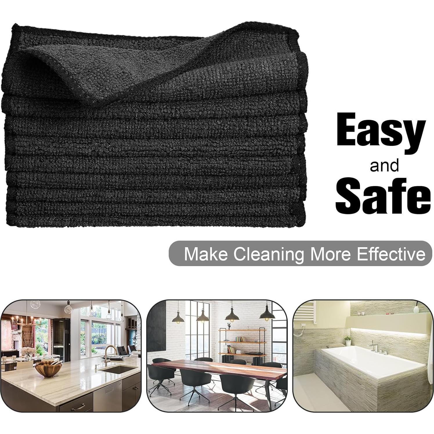 Paño de Microfibra Tanlade 15x15cm Negro - 30 Piezas