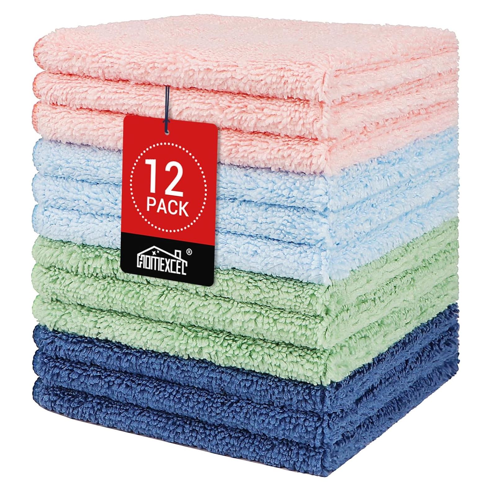 Paños de Microfibra HOMEXCEL 12 Unidades 30x30 cm Multicolor