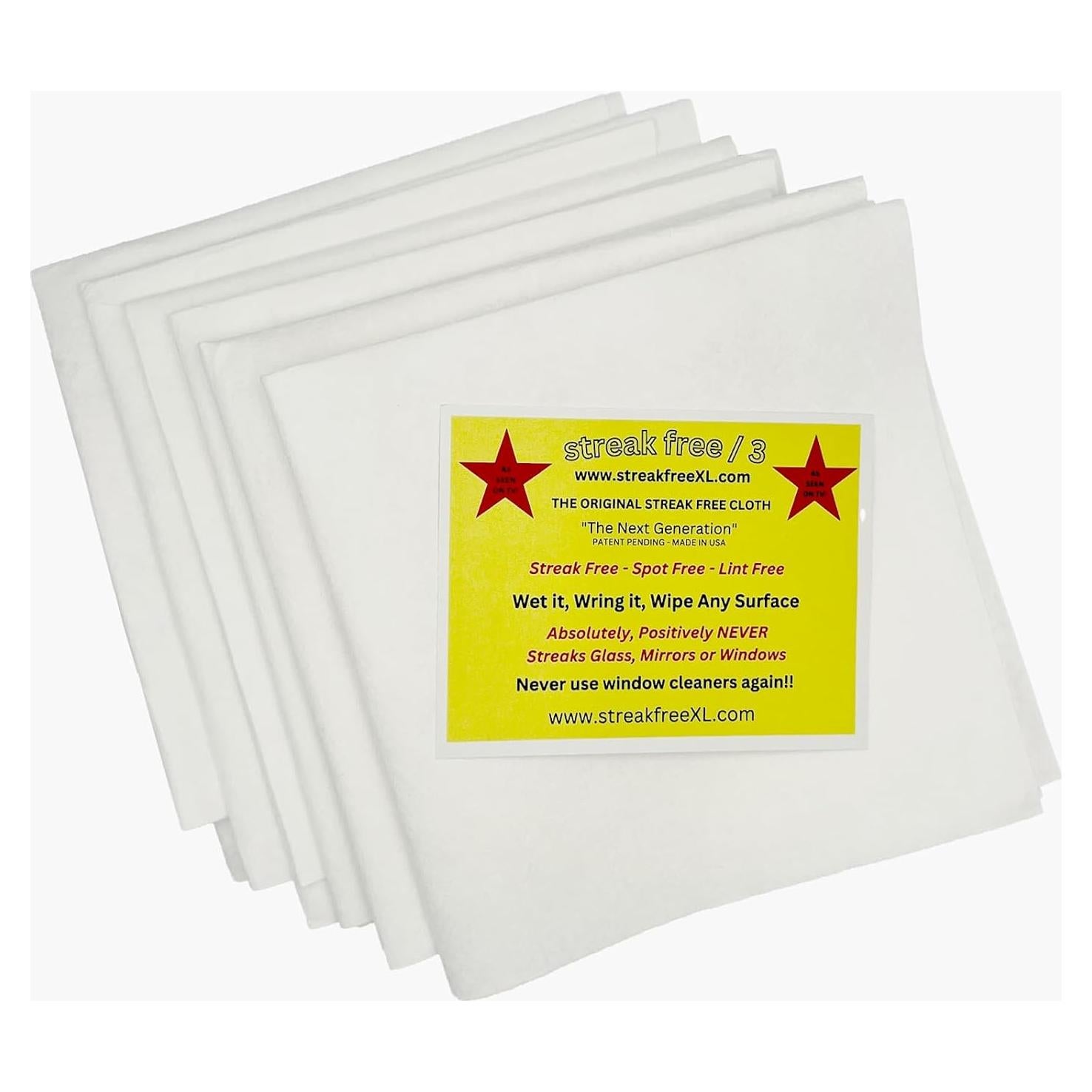 Paño de limpieza de microfibra Sin Rayas - 6 unidades 40.64x40.64 cm