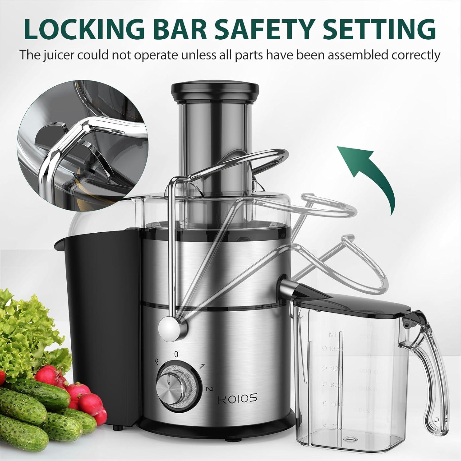 Exprimidor KOIOS JE-70 1300W 3 Velocidades Acero Inoxidable