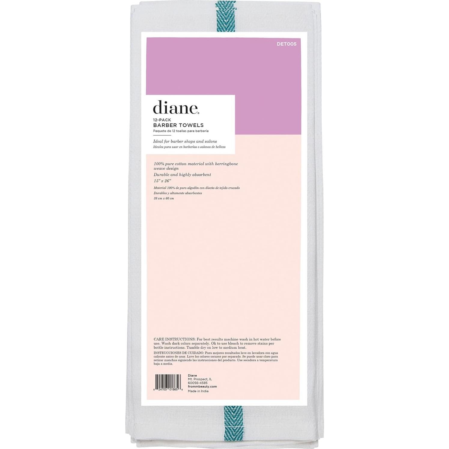 Toallas de Barbero Diane 100% Algodón 38x66 cm Paquete 12