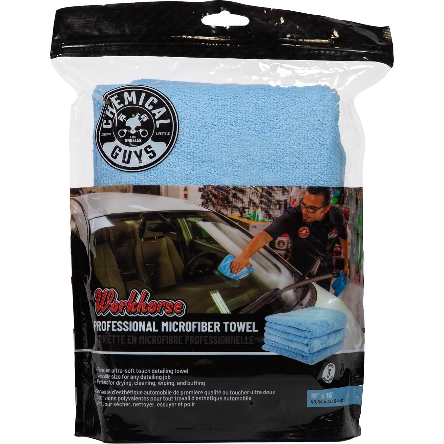 Toalla de Microfibra Profesional Chemical Guys MICBLUE03, 40.64 cm, Azul