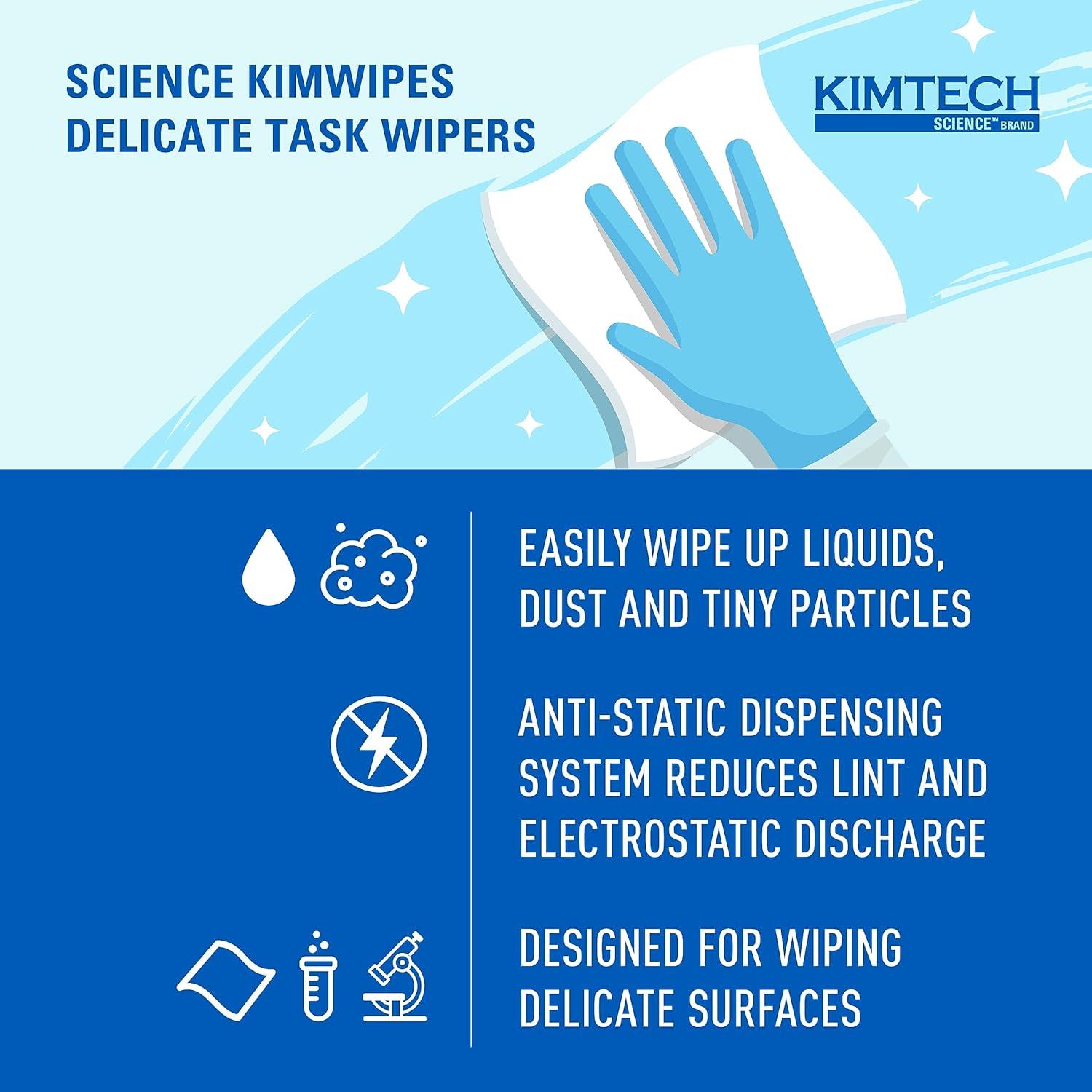 Toallitas Kimtech KimWipes Delicadas 144 Hojas Caja Pop-Up