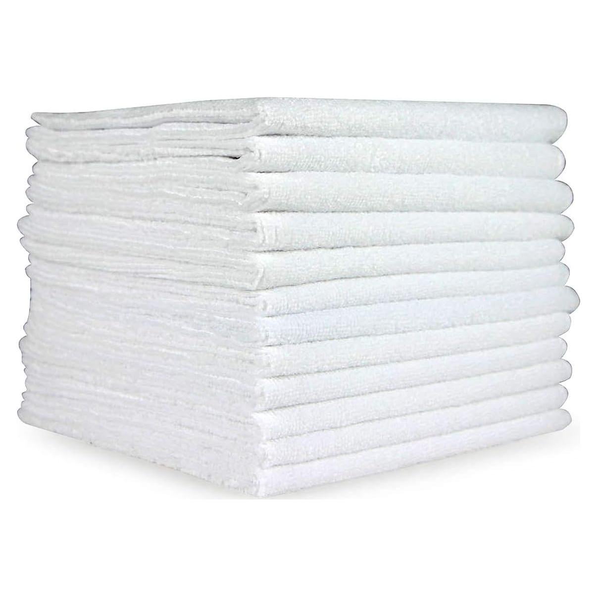 Arkwright Microfiber Cleaning Cloths - (Pack of 12) Large Lint & Streak-Free Drying Wash Towels, 300 GSM Super Absorbent & Quick Dry, Perfect Cleaner for Car, Glass, and Window, 16 x 16 in, White