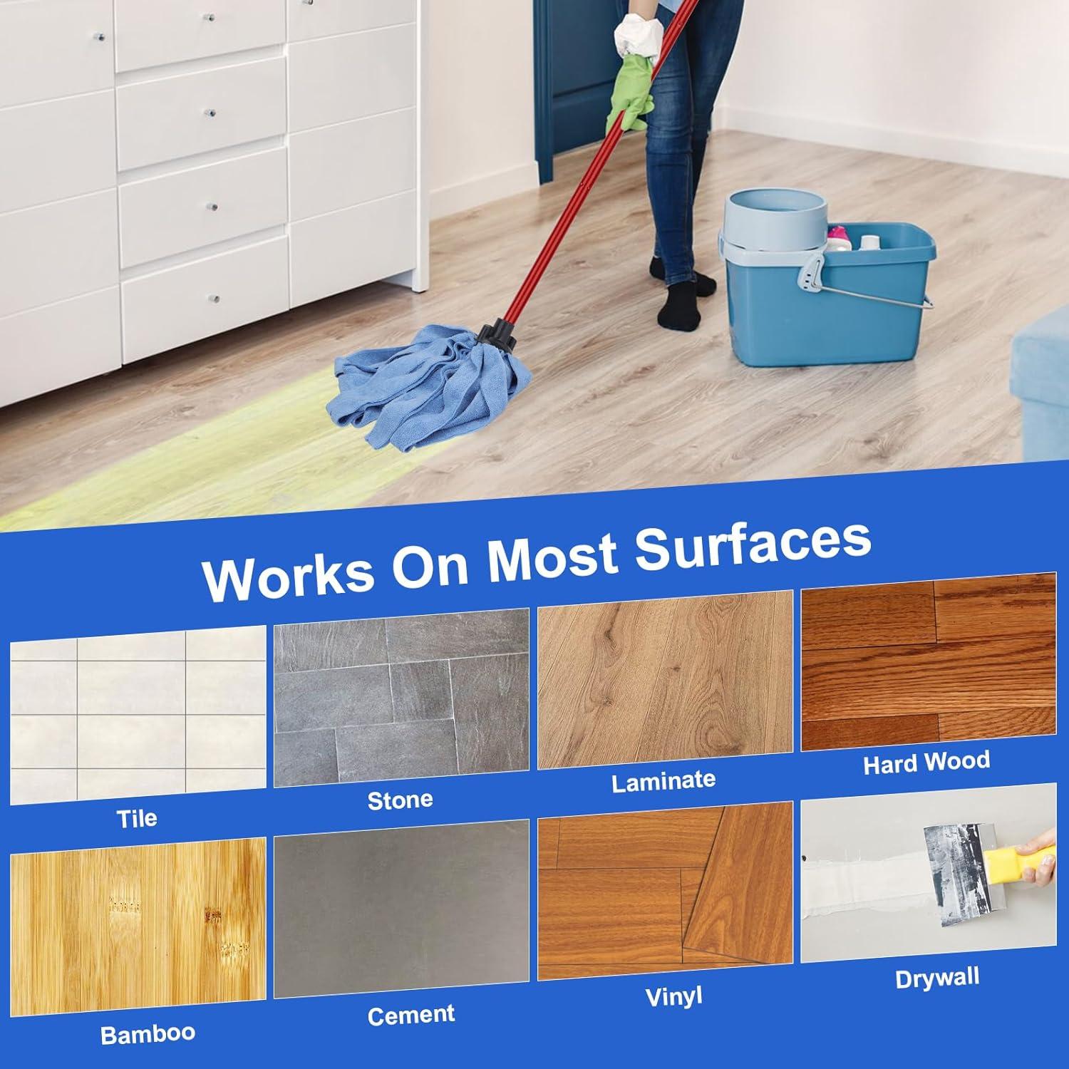 Cabezas de Reemplazo de Mopa de Microfibra BeiLan - 1 Mango + 3 Paños Azul