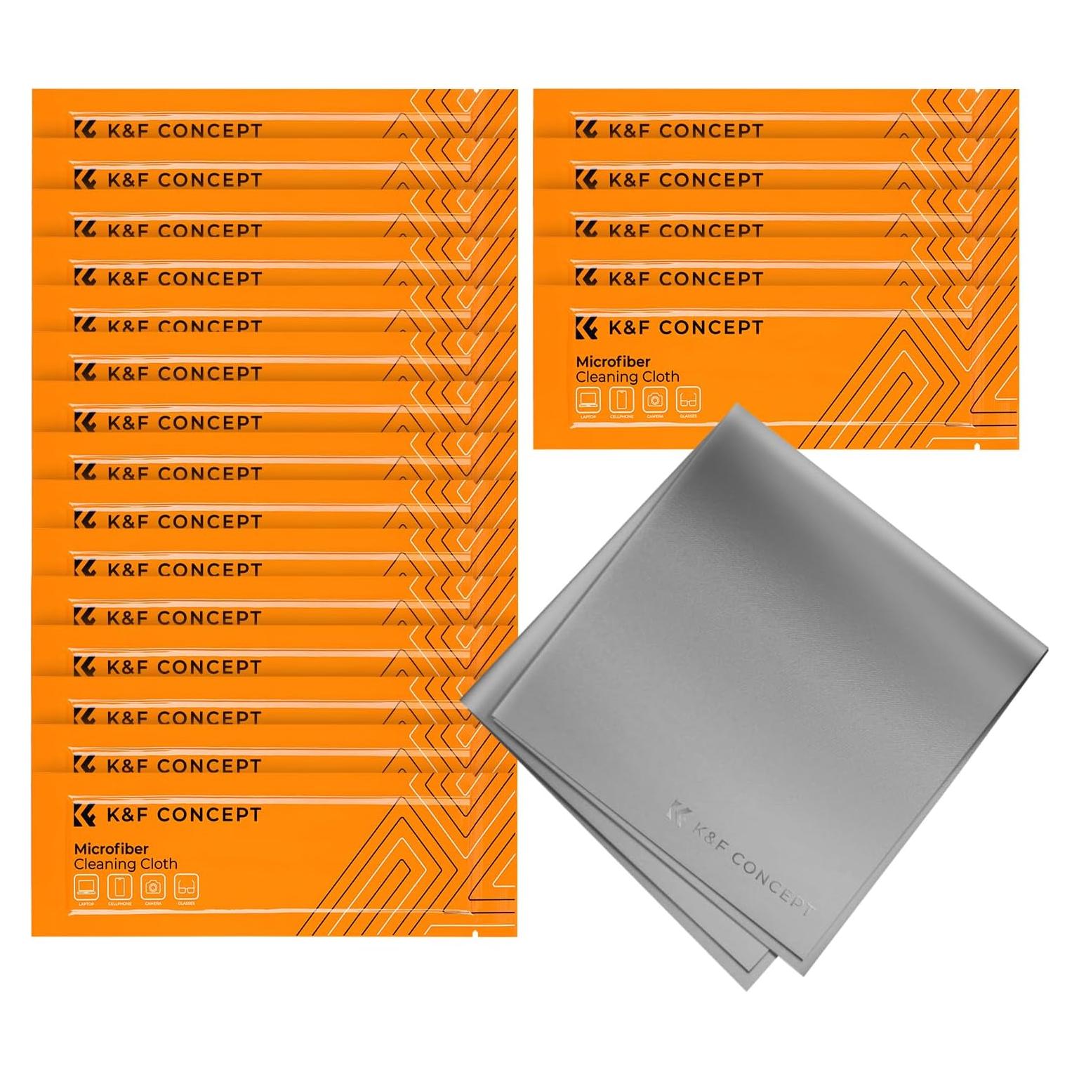 Paquete de 20 Paños de Microfibra K&F Concept 15x15 cm