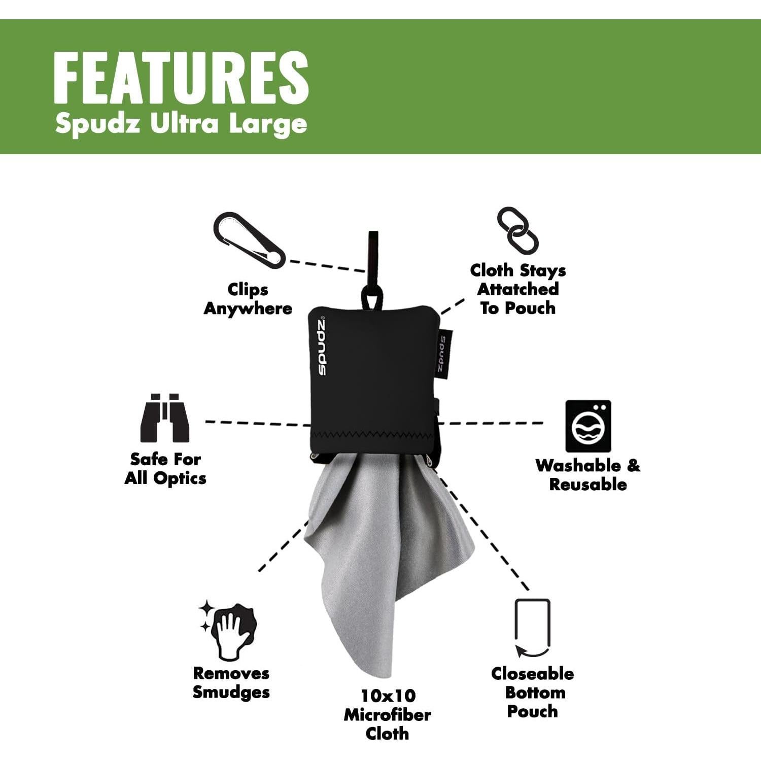 Paño de Microfibra SPUDZ Ultra 25.4x25.4cm Negro