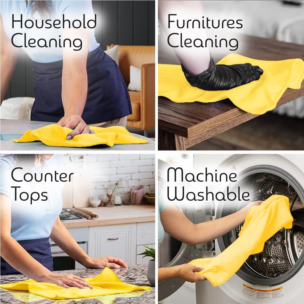 Paños de Microfibra Amarillos Zyrofix 40x40 cm - Paquete 36 Unidades