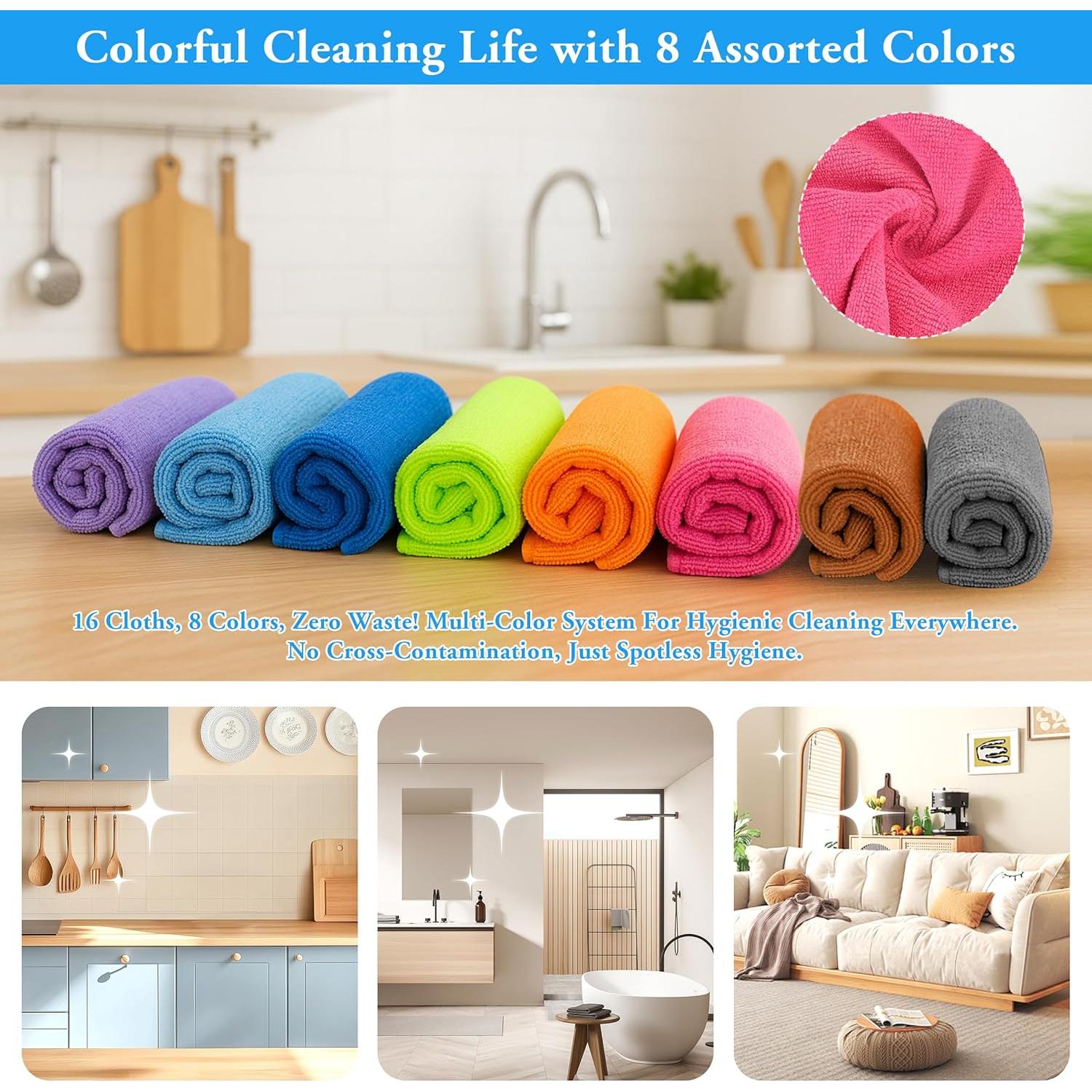 Paños de limpieza de microfibra LUCDNC 16 unidades 29.2cm