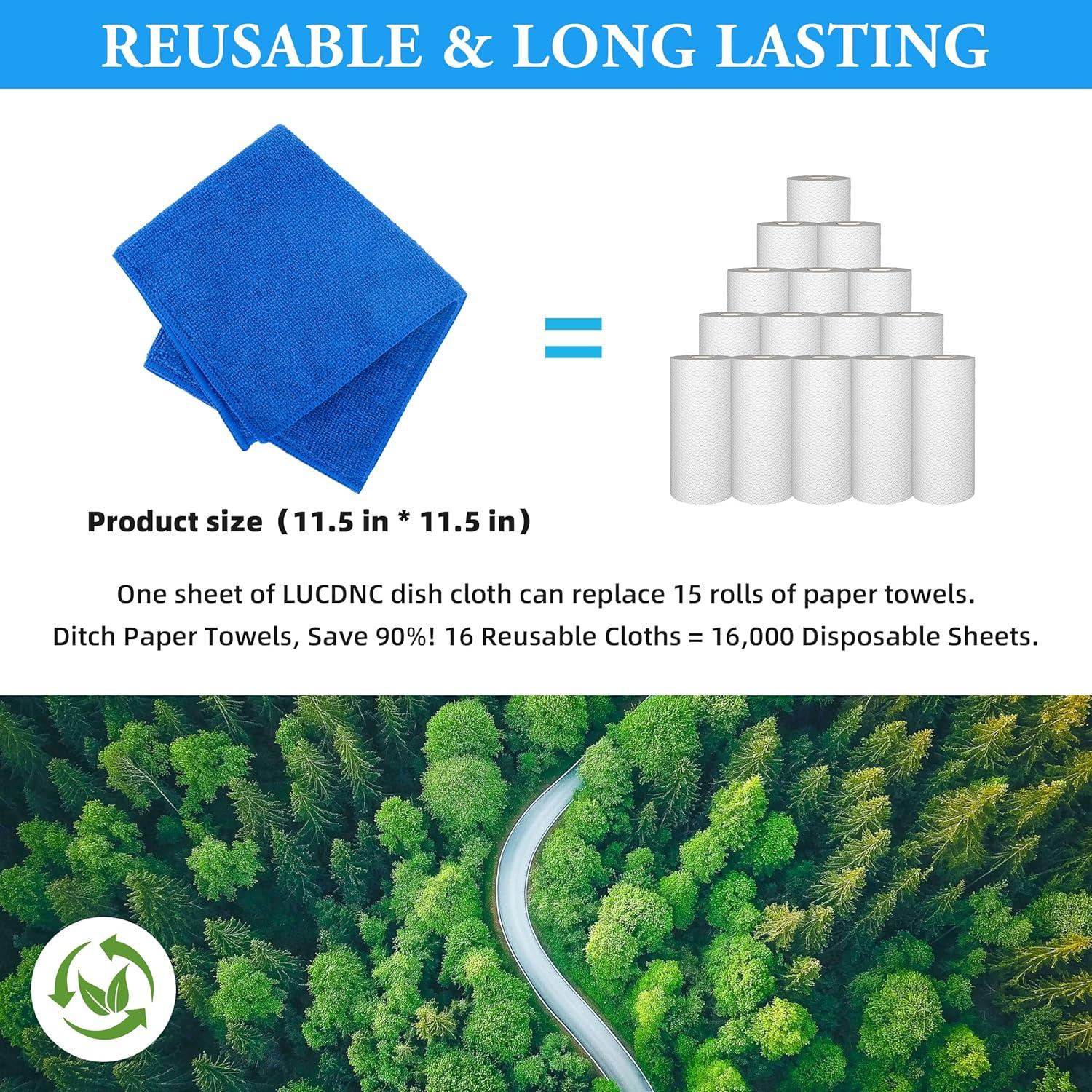 Paños de limpieza de microfibra LUCDNC 16 unidades 29.2cm