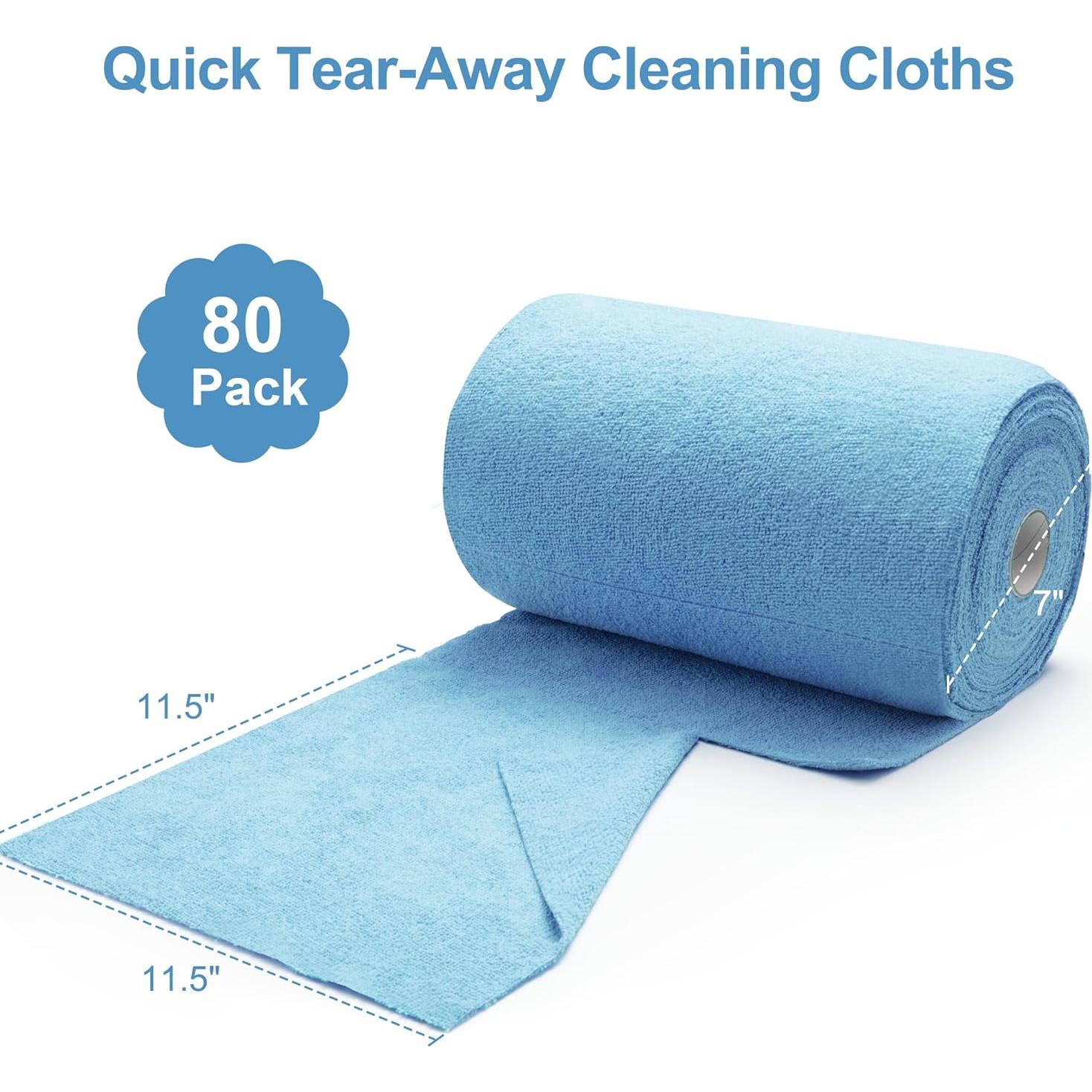 Rollo de Paños de Microfibra Greenfound 80 Unidades 29.2x29.2 cm Azul