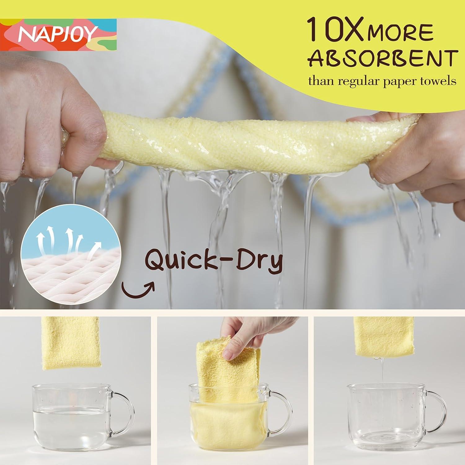 Rollo de paños de limpieza de microfibra Napjoy 75PK 30x30cm