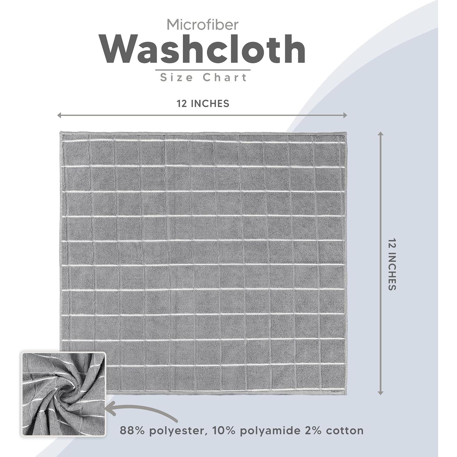 Juego de paños de lavado Utopia 8 piezas 30x30 cm microfibra gris