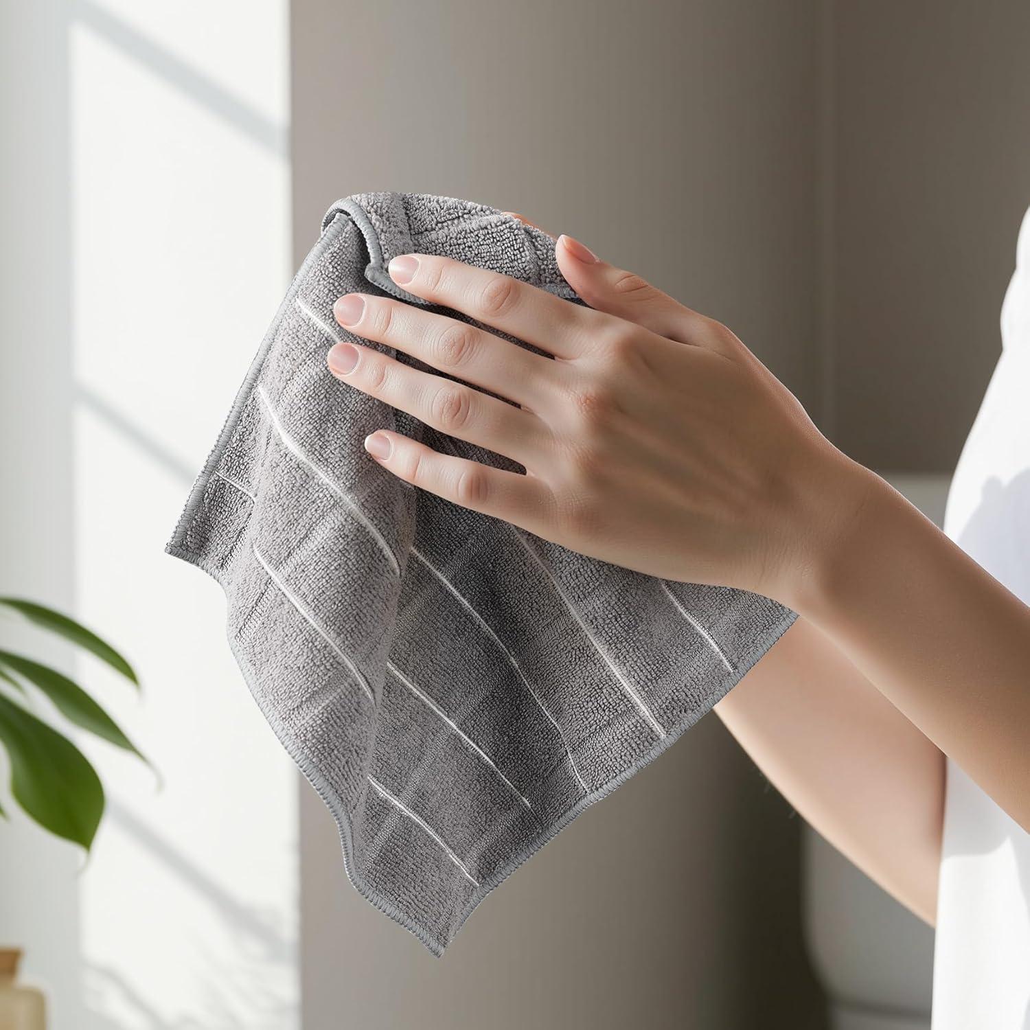 Juego de paños de lavado Utopia 8 piezas 30x30 cm microfibra gris