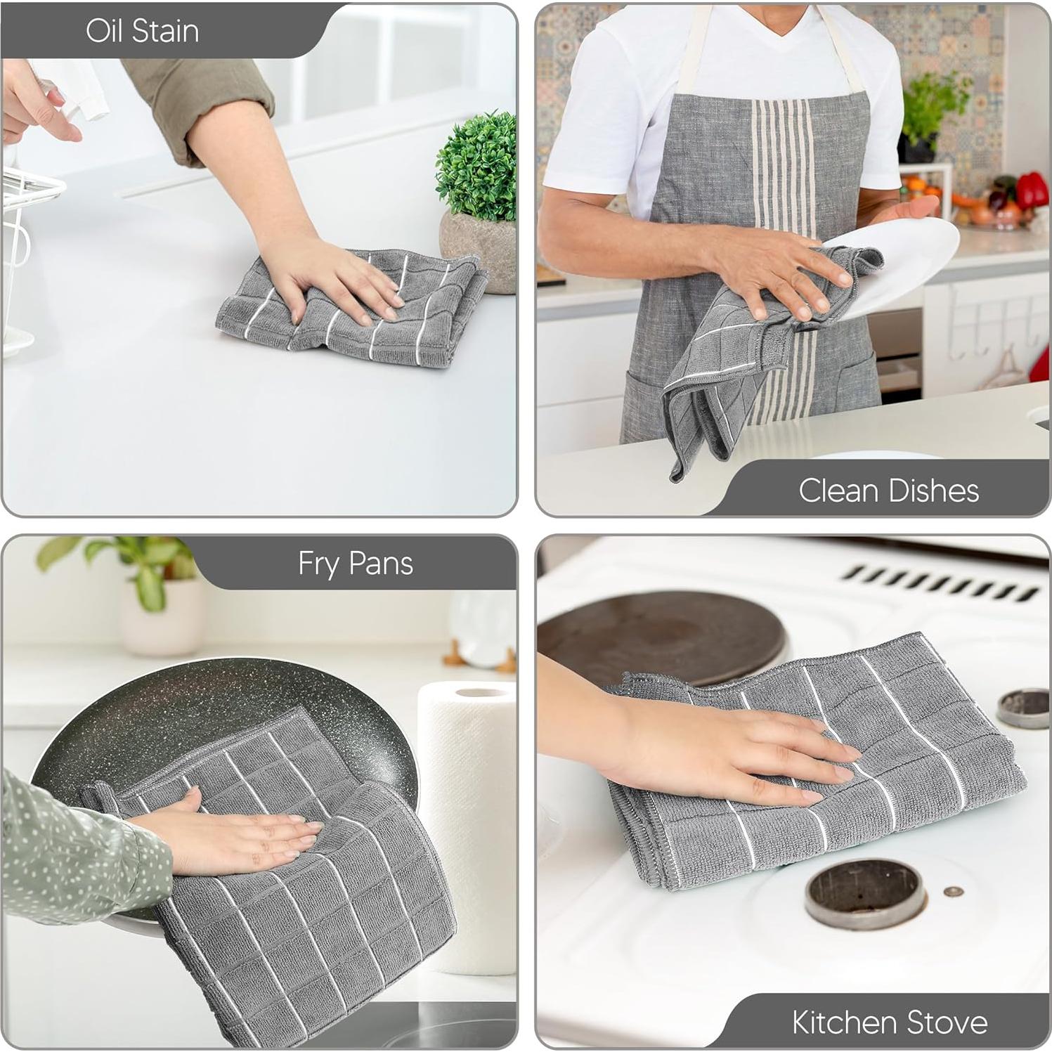 Juego de paños de lavado Utopia 8 piezas 30x30 cm microfibra gris