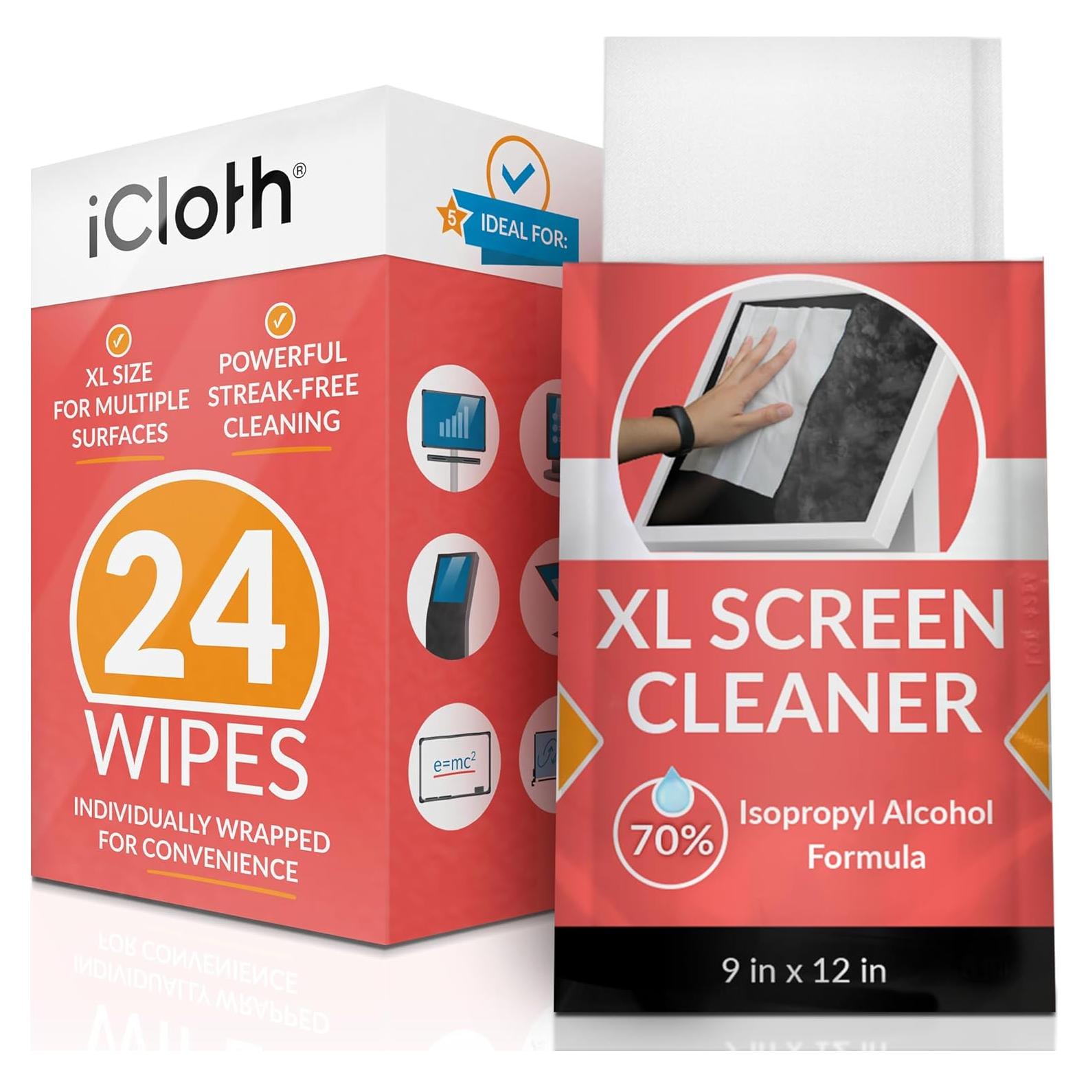 Toallitas de Limpieza iCloth con 70% Alcohol Isopropílico - 24 Unidades