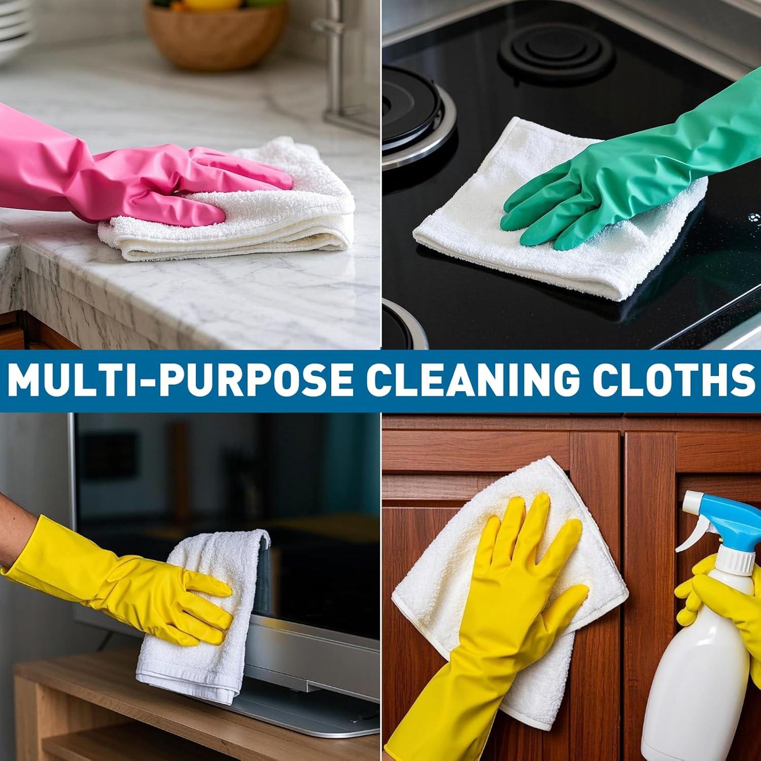 Toallas de Microfibra TEAWOO Blancas - Paquete de 50, 30x30 cm