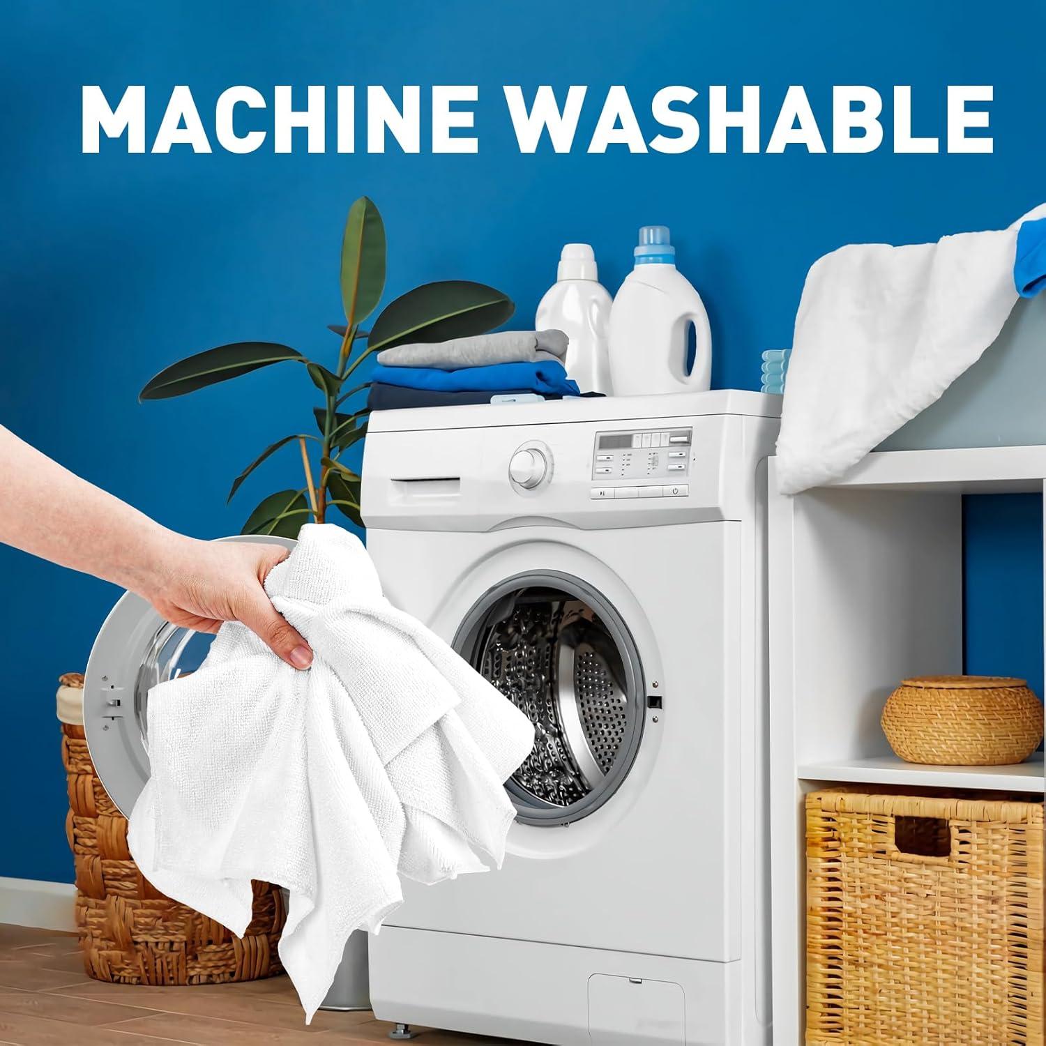 Toallas de Microfibra TEAWOO Blancas - Paquete de 50, 30x30 cm