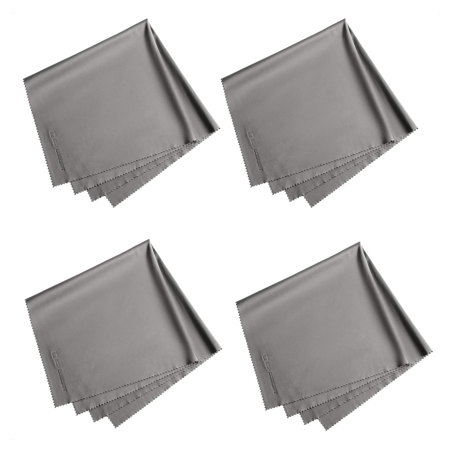 Paquete de 4 paños de microfibra K&F Concept 40x40 cm gris