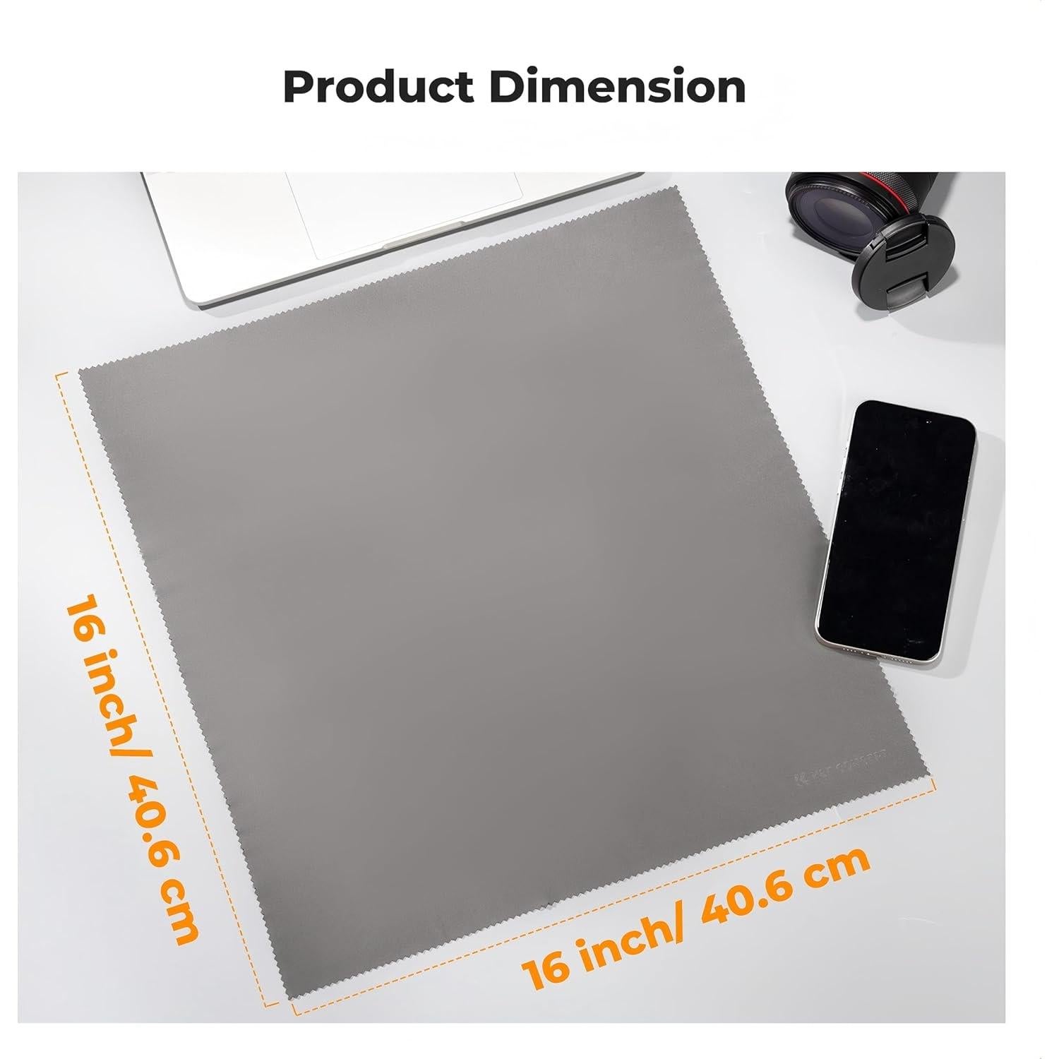 Paquete de 4 paños de microfibra K&F Concept 40x40 cm gris