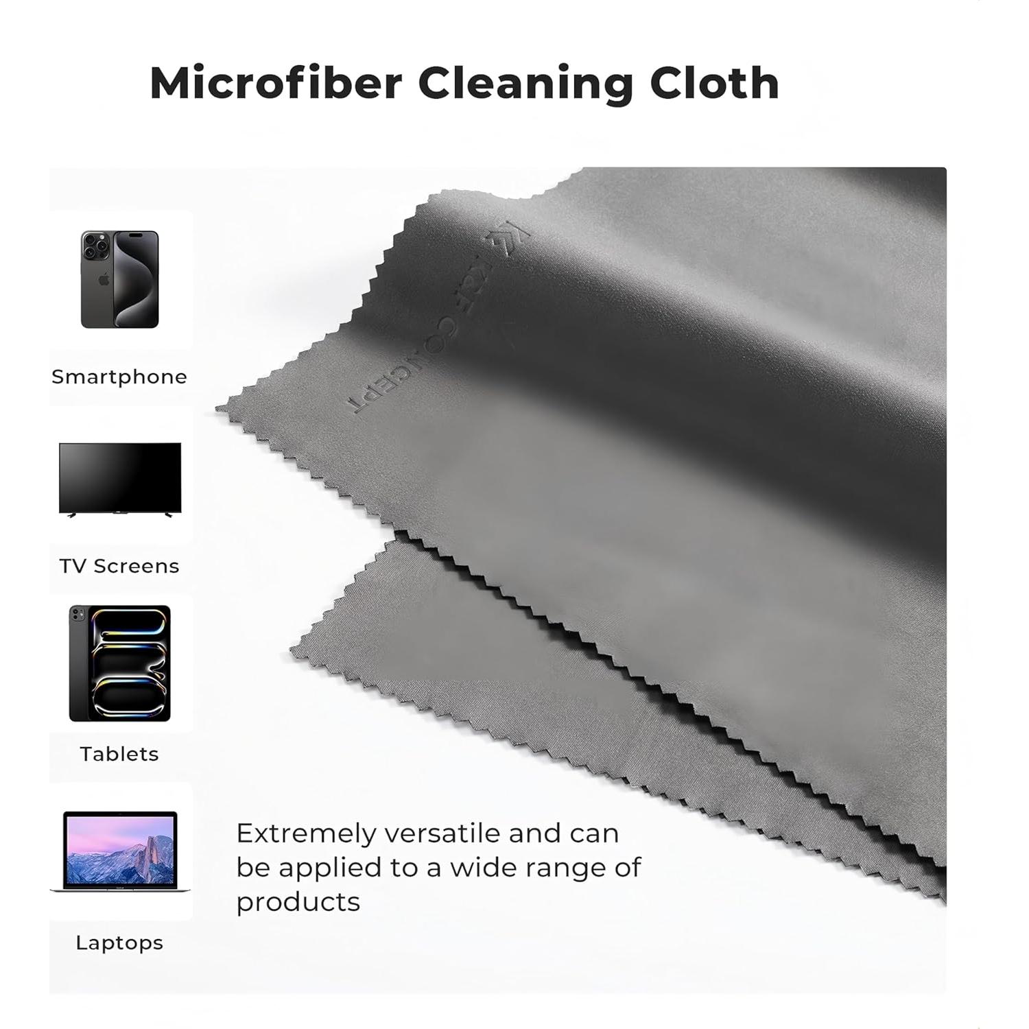 Paquete de 4 paños de microfibra K&F Concept 40x40 cm gris