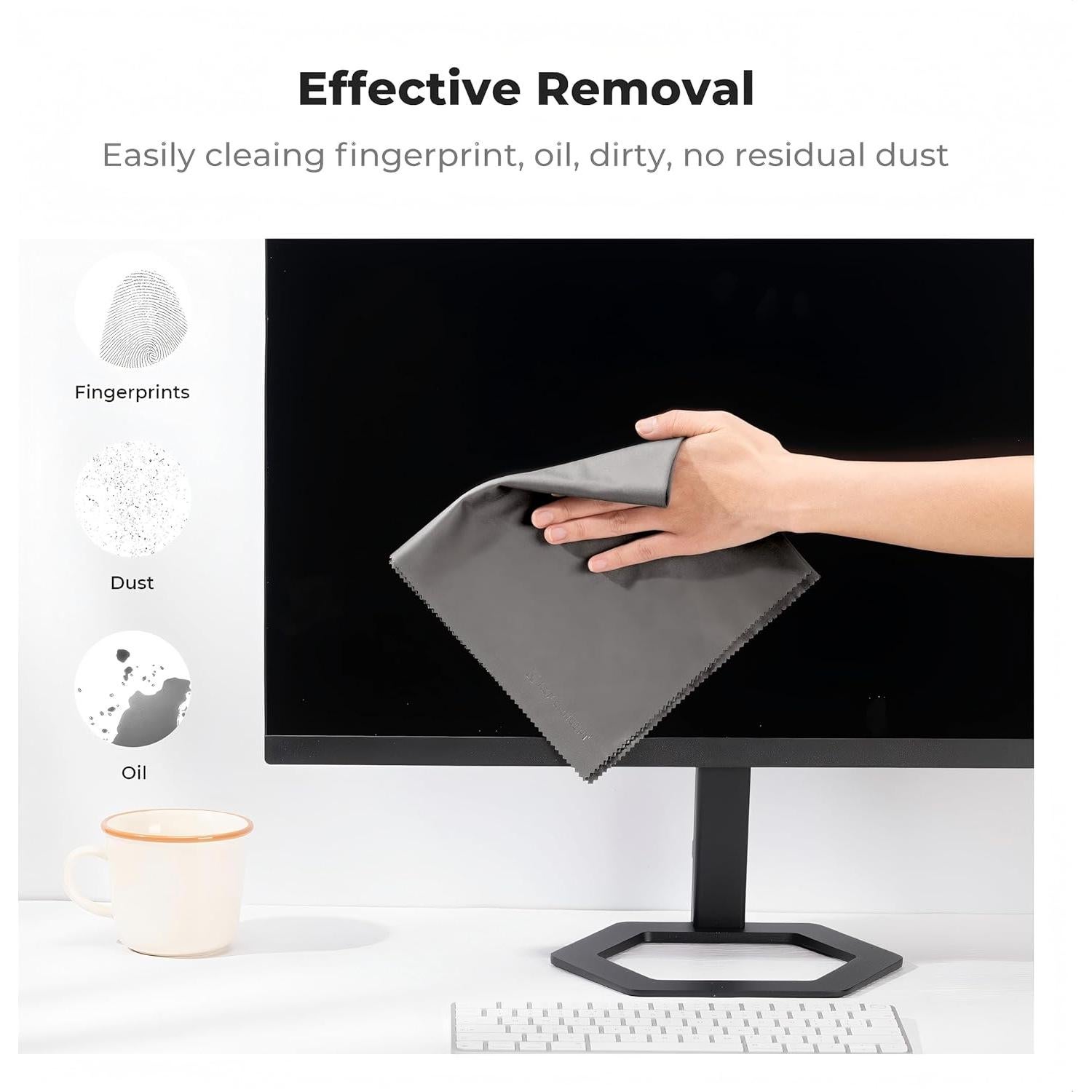 Paquete de 4 paños de microfibra K&F Concept 40x40 cm gris