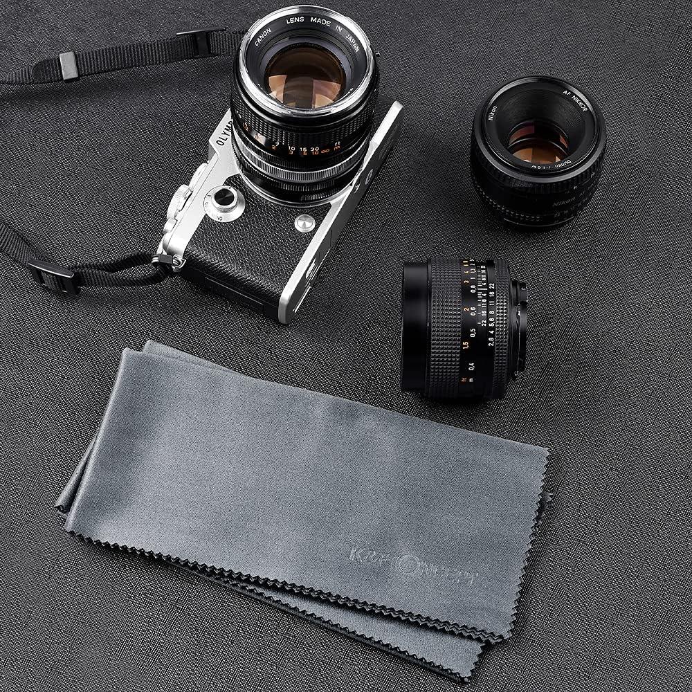 Paquete de 4 paños de microfibra K&F Concept 40x40 cm gris