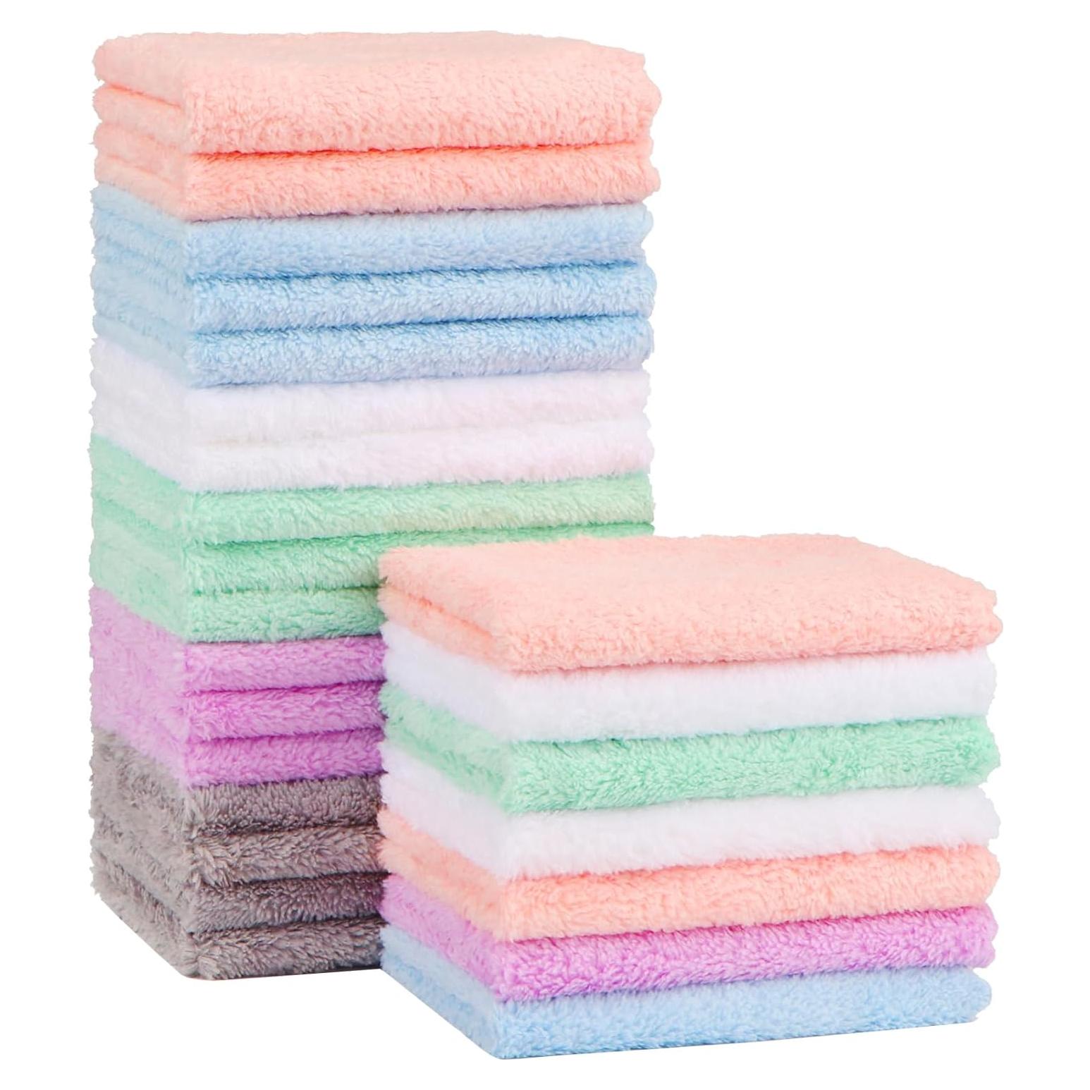 Toallitas de Baño Orighty 24-Pack Microfibra Coral 17.78x22.86cm