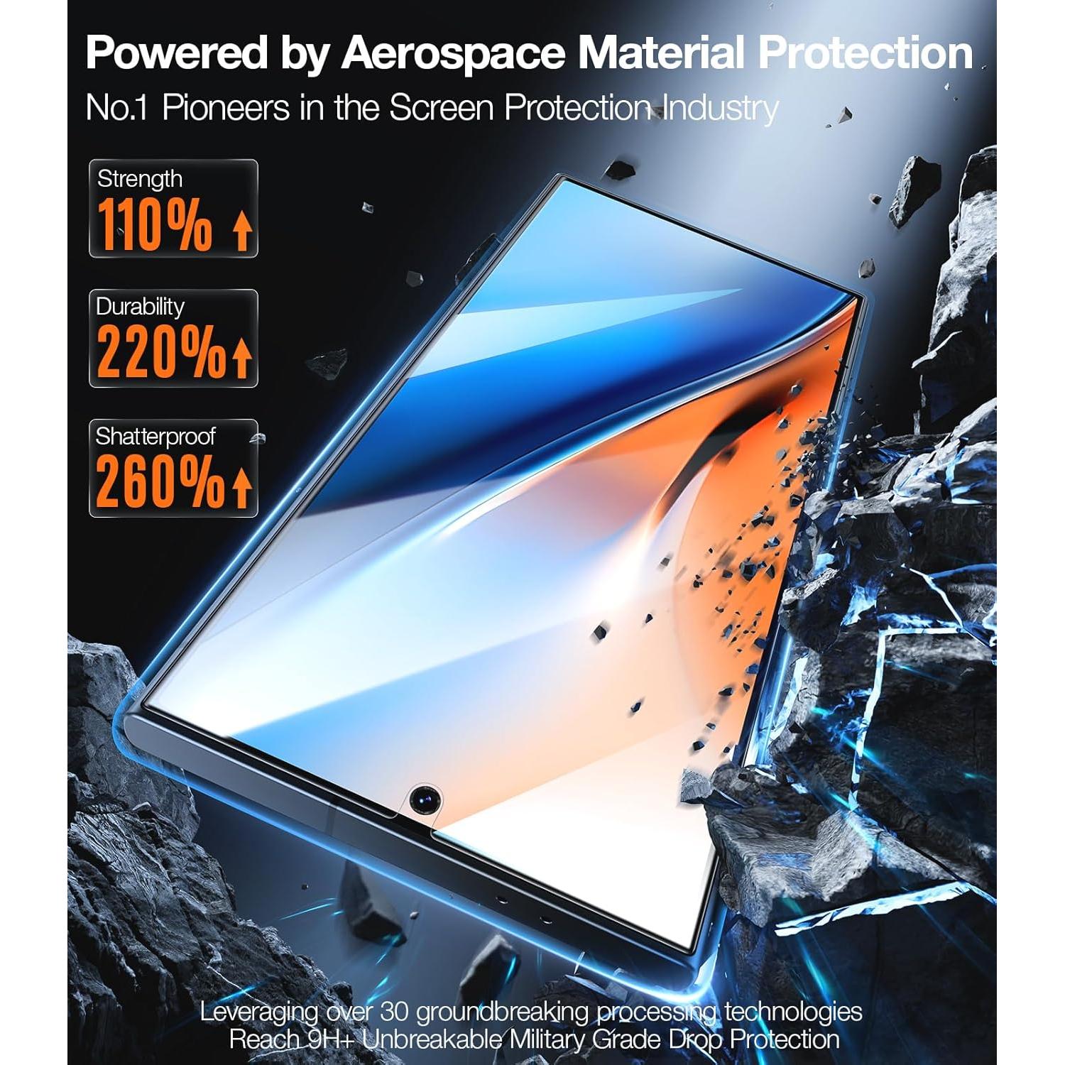 Protector de Pantalla TORRAS para Samsung Galaxy S24 Ultra 2-Pack