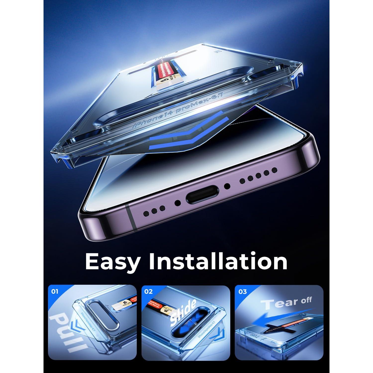 Protector de Pantalla Vidrio Templado MAGIC JOHN para iPhone 14 Pro Max 6.7" - Paquete de 2