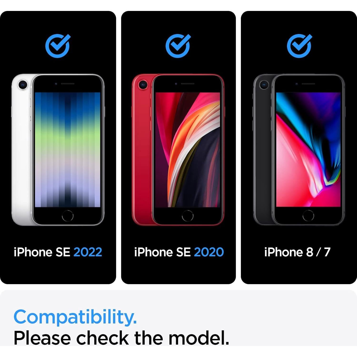 Protector de Pantalla Vidrio Templado Spigen 2 Paquete iPhone SE 3/2, 8, 7