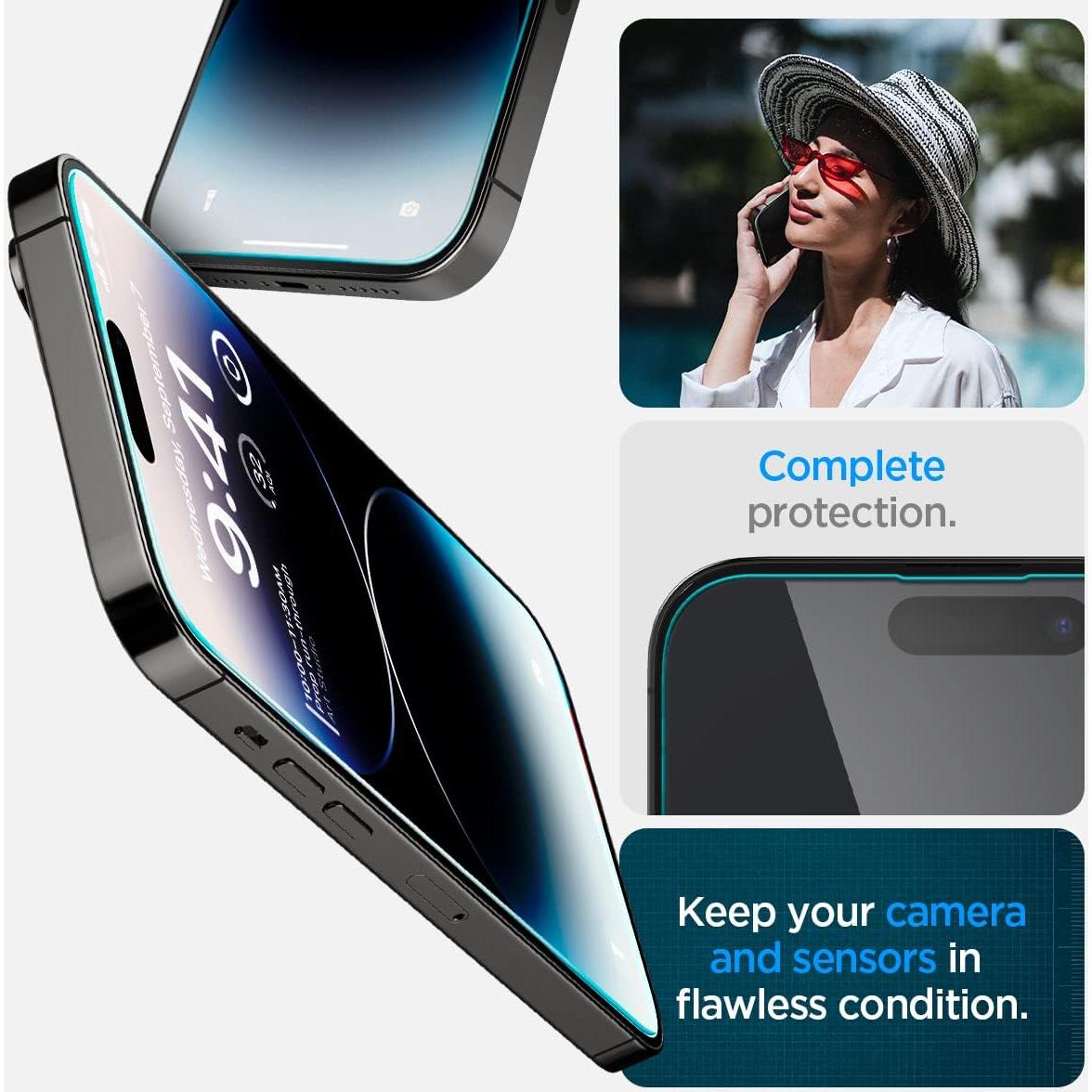 Protector de Pantalla Vidrio Templado Spigen iPhone 14 Pro - 2 Paquete