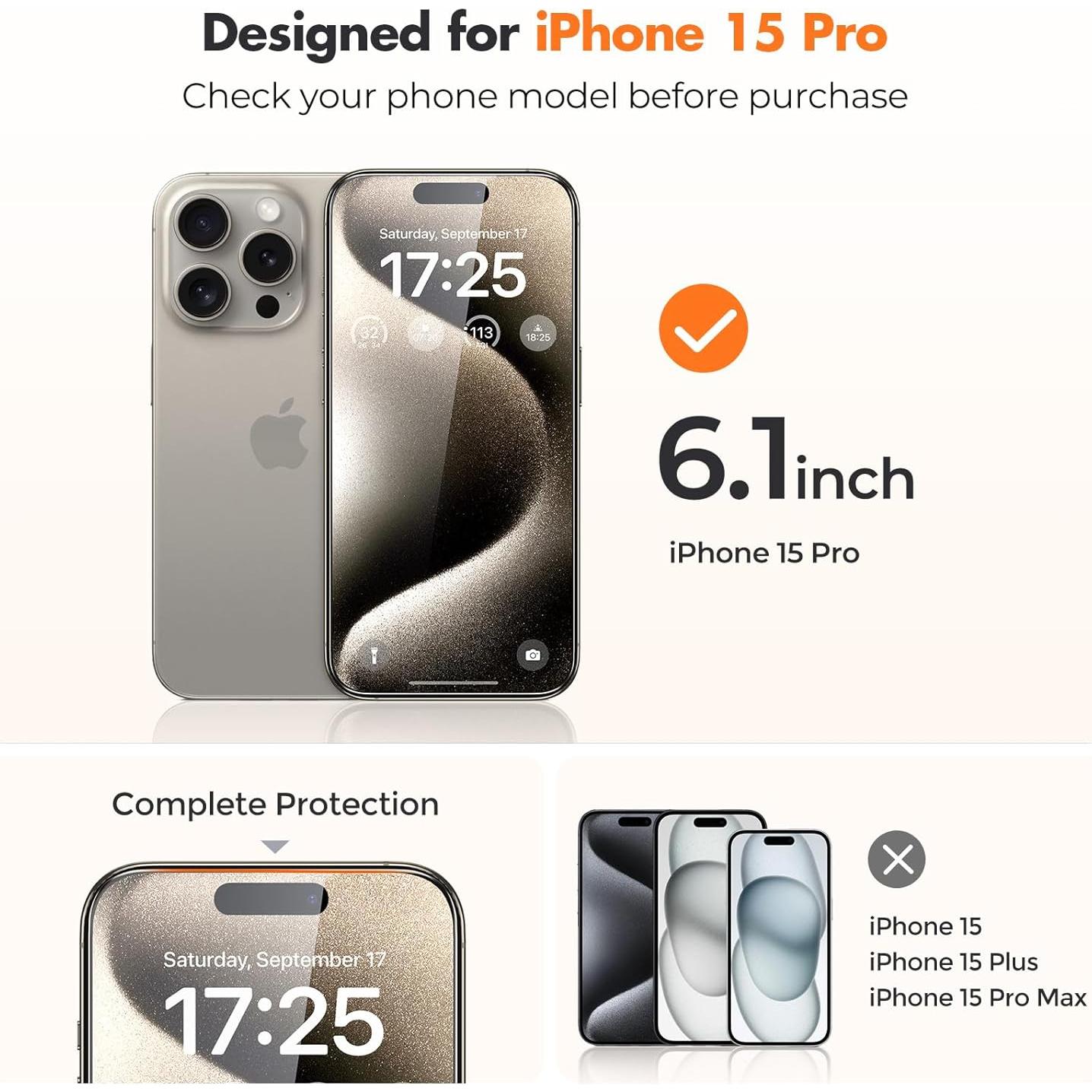 Protector de Pantalla UNBREAKcable para iPhone 15 Pro 3-Pack