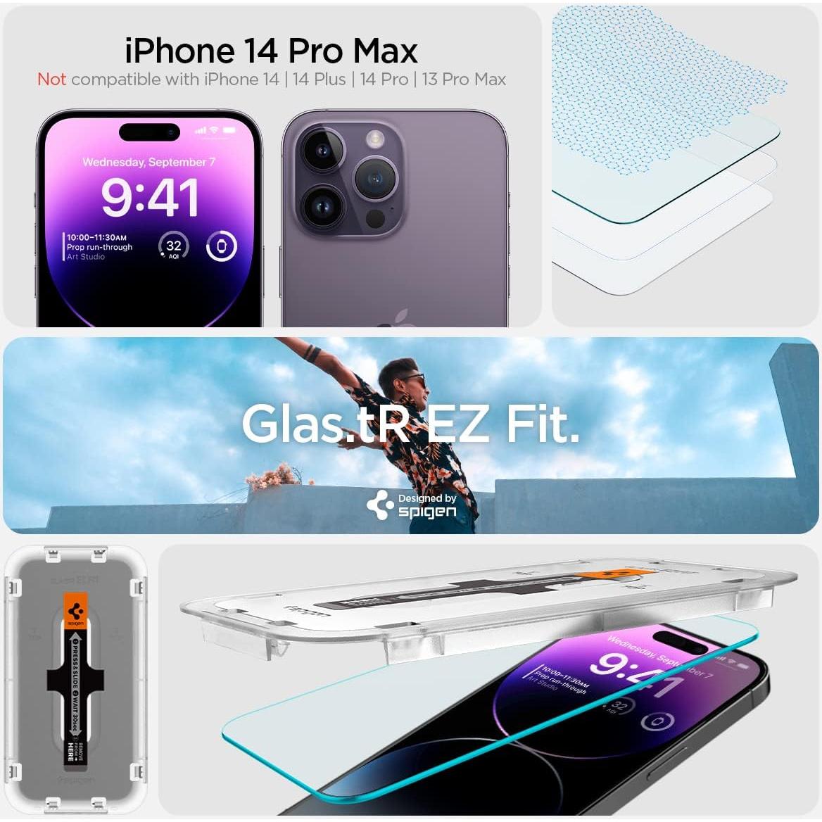 Protector de Pantalla Vidrio Templado Spigen iPhone 14 Pro Max