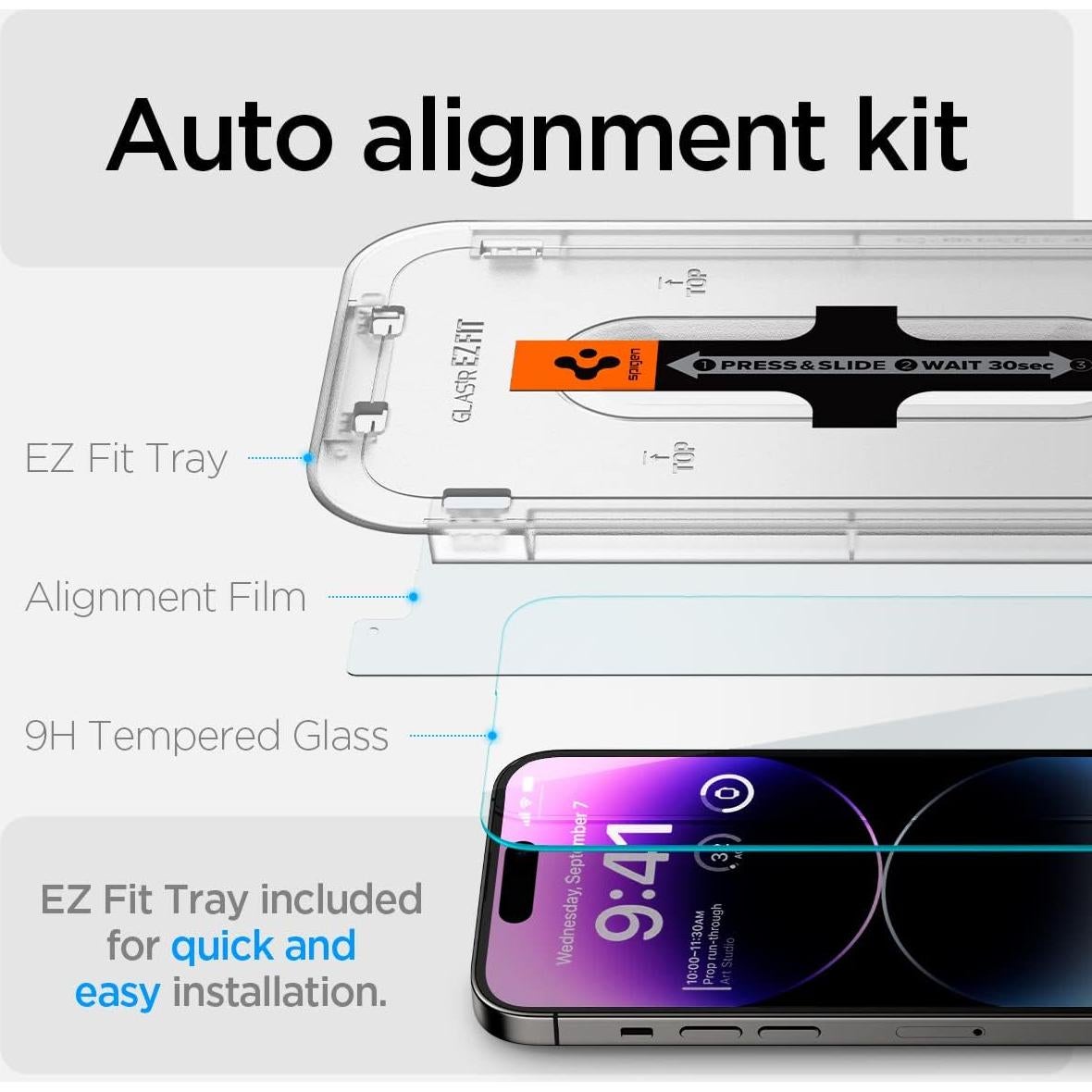 Protector de Pantalla Vidrio Templado Spigen iPhone 14 Pro Max