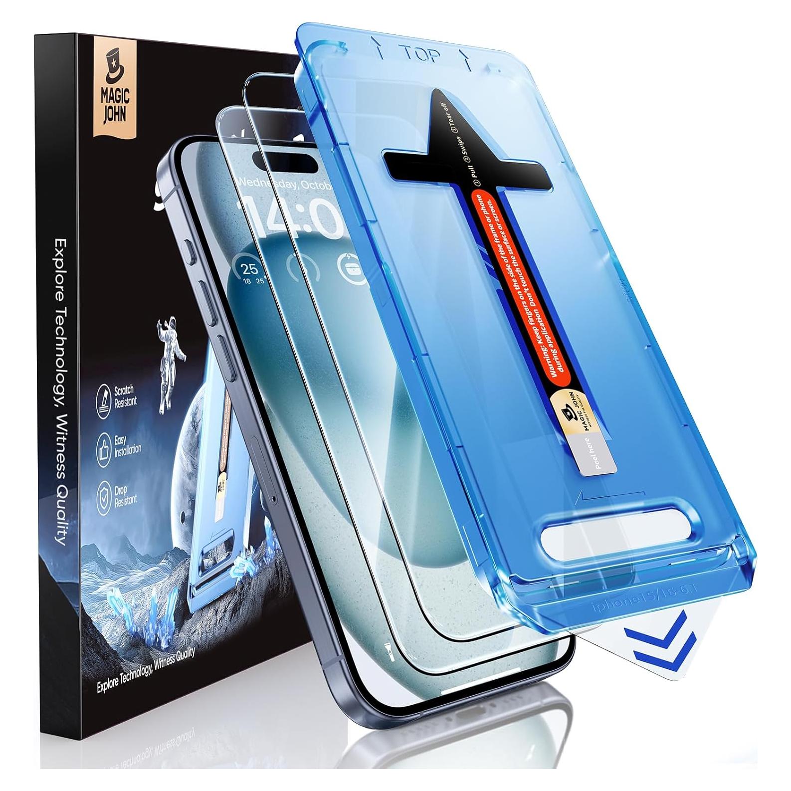 Protector de Pantalla Vidrio Templado MAGIC JOHN iPhone 15 6.1"