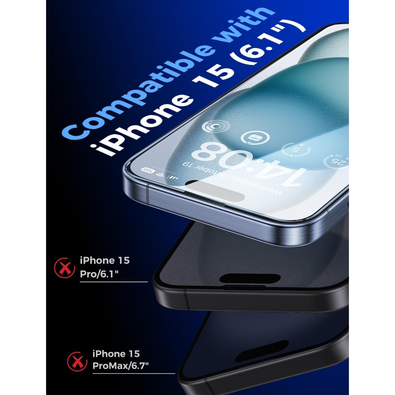 Protector de Pantalla Vidrio Templado MAGIC JOHN iPhone 15 6.1"