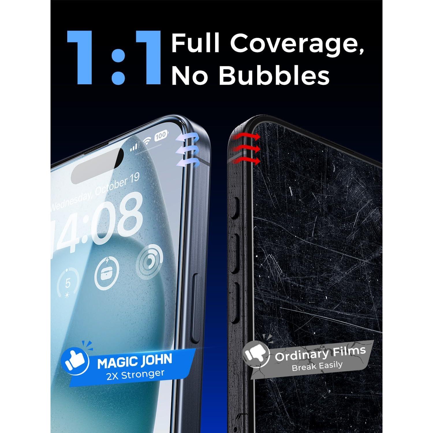 Protector de Pantalla Vidrio Templado MAGIC JOHN iPhone 15 6.1"