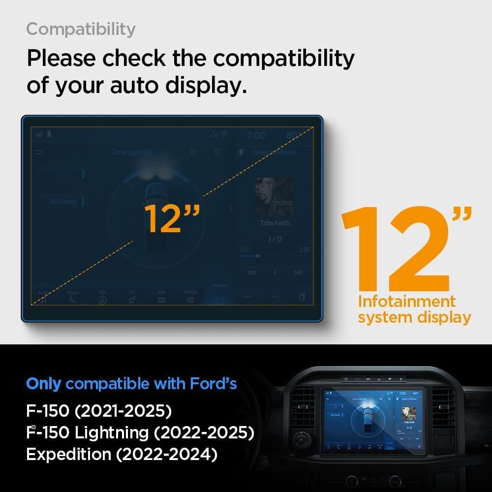 Protector de Pantalla Vidrio Templado Spigen 12" para Ford F-150