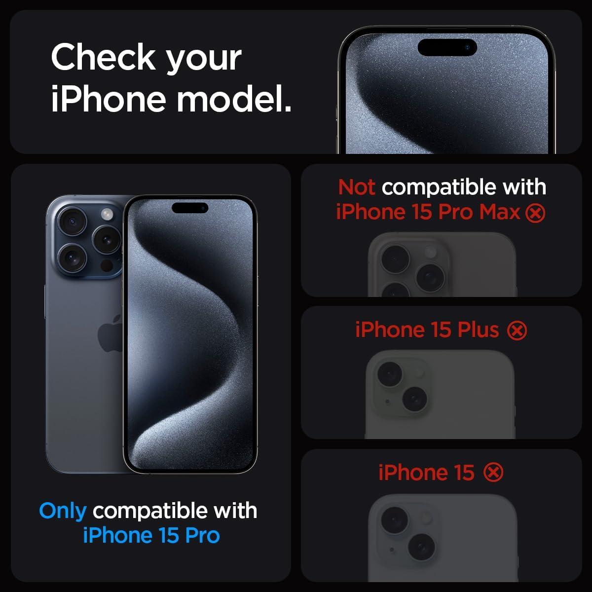 Protector de Pantalla Vidrio Templado Spigen iPhone 15 Pro - 2 Unidades