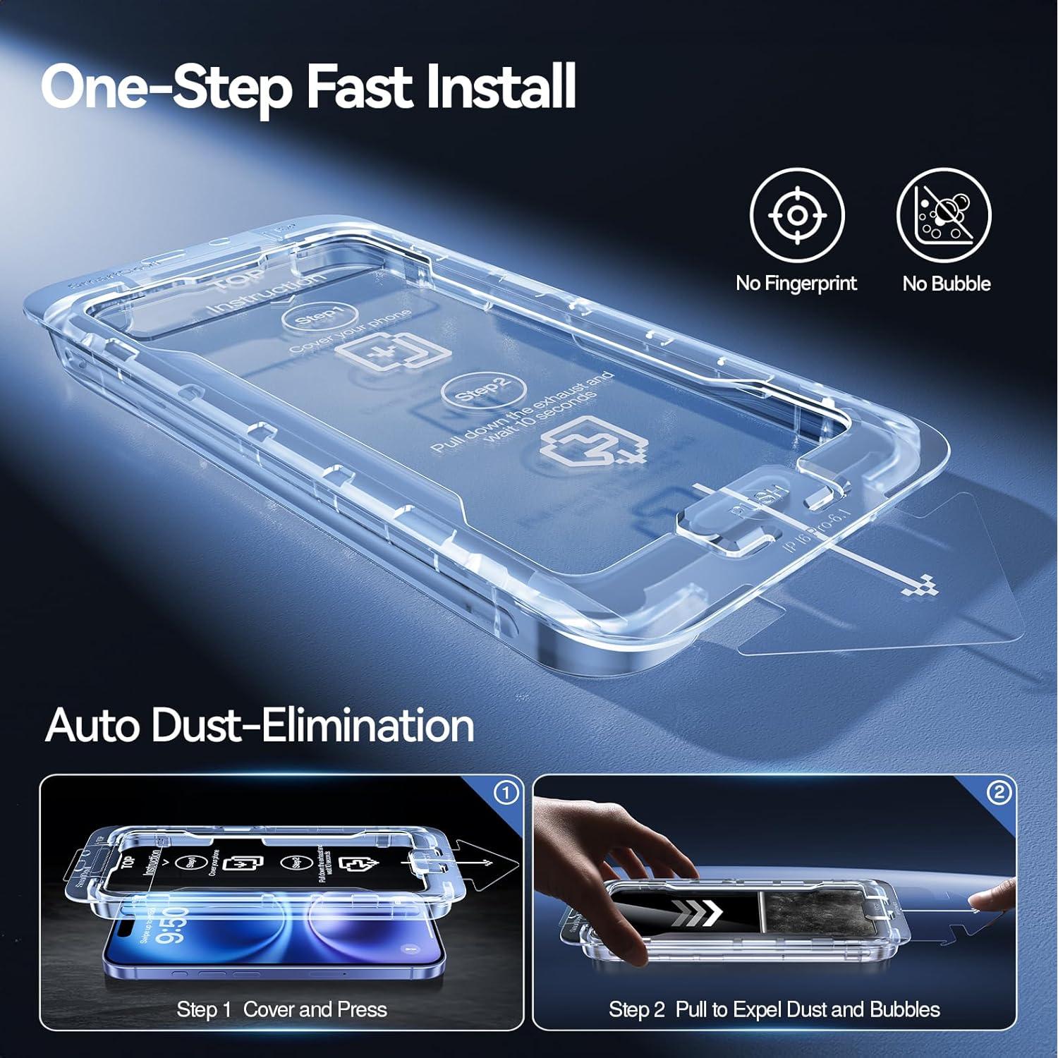 SMARTDEVIL Protector de Pantalla para iPhone 16 Vidrio Templado