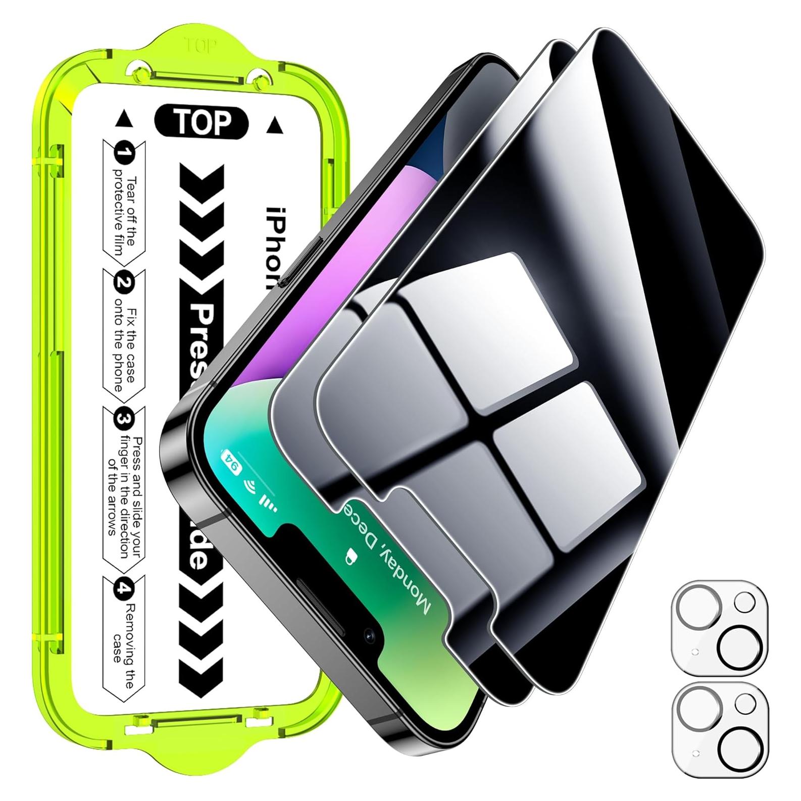 Protector de Pantalla Privado Esanik para iPhone 14 - Vidrio Templado 9H