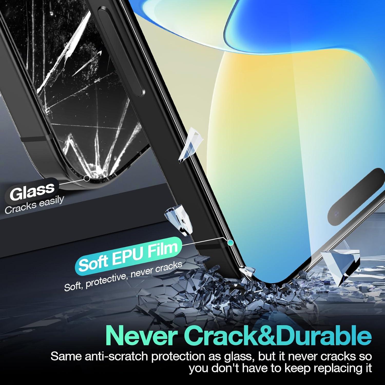 3 Protectores de Pantalla TPU para iPhone 16 Pro Max - Anti-Rasguños