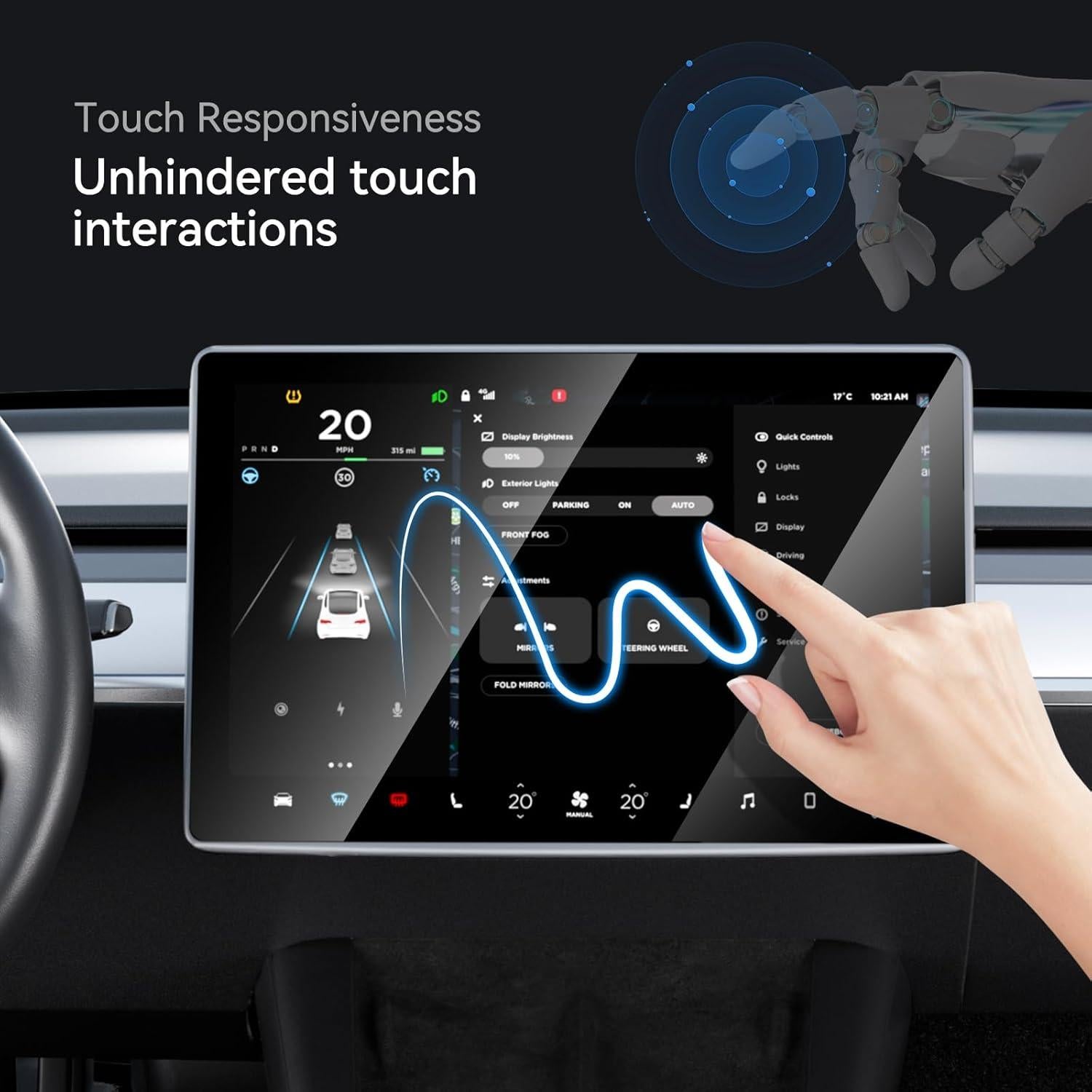 Protector de Pantalla Templado SUMK para Tesla Model 3/Y 15" Mate