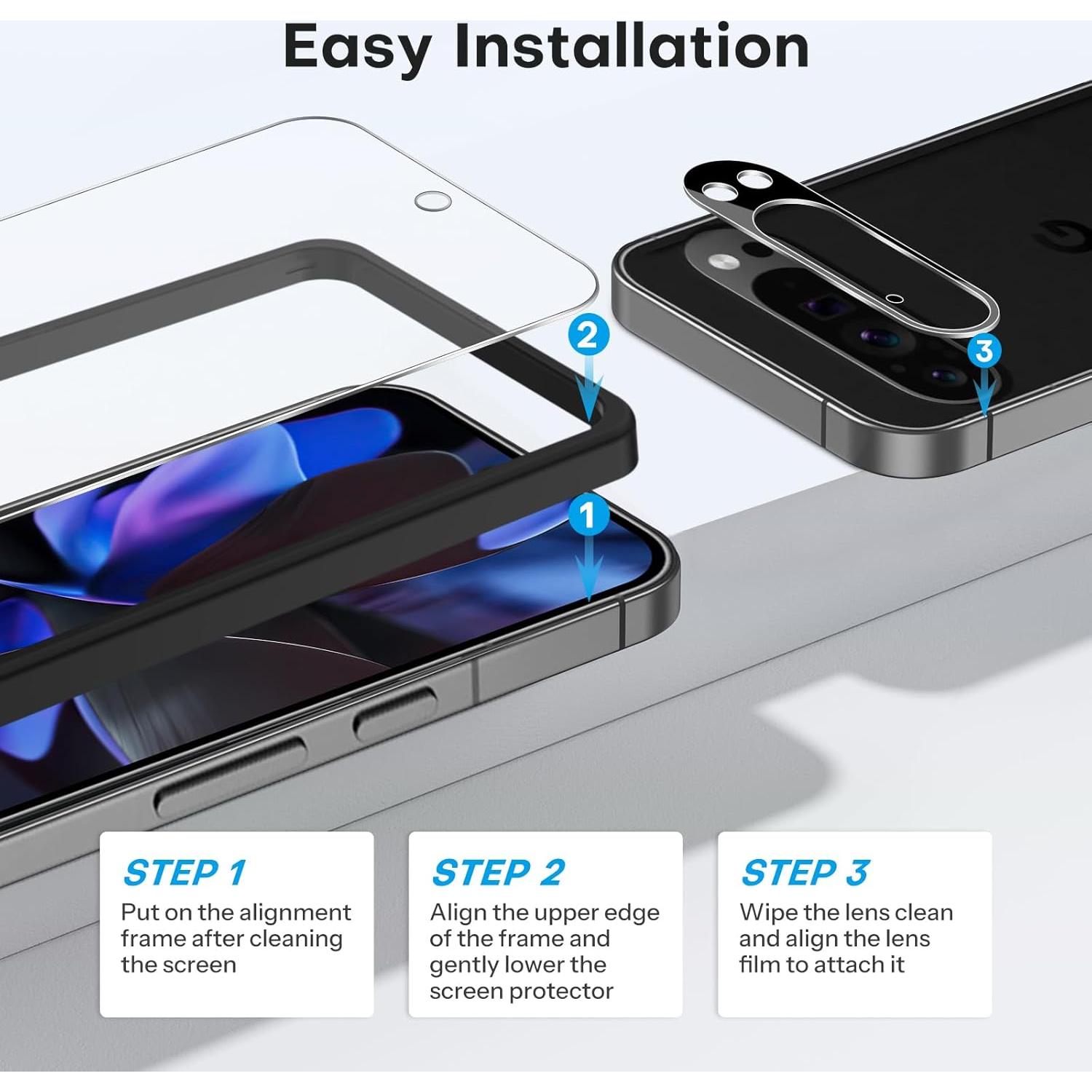 Protector de Pantalla y Lente OMOTON para Google Pixel 9 Pro XL