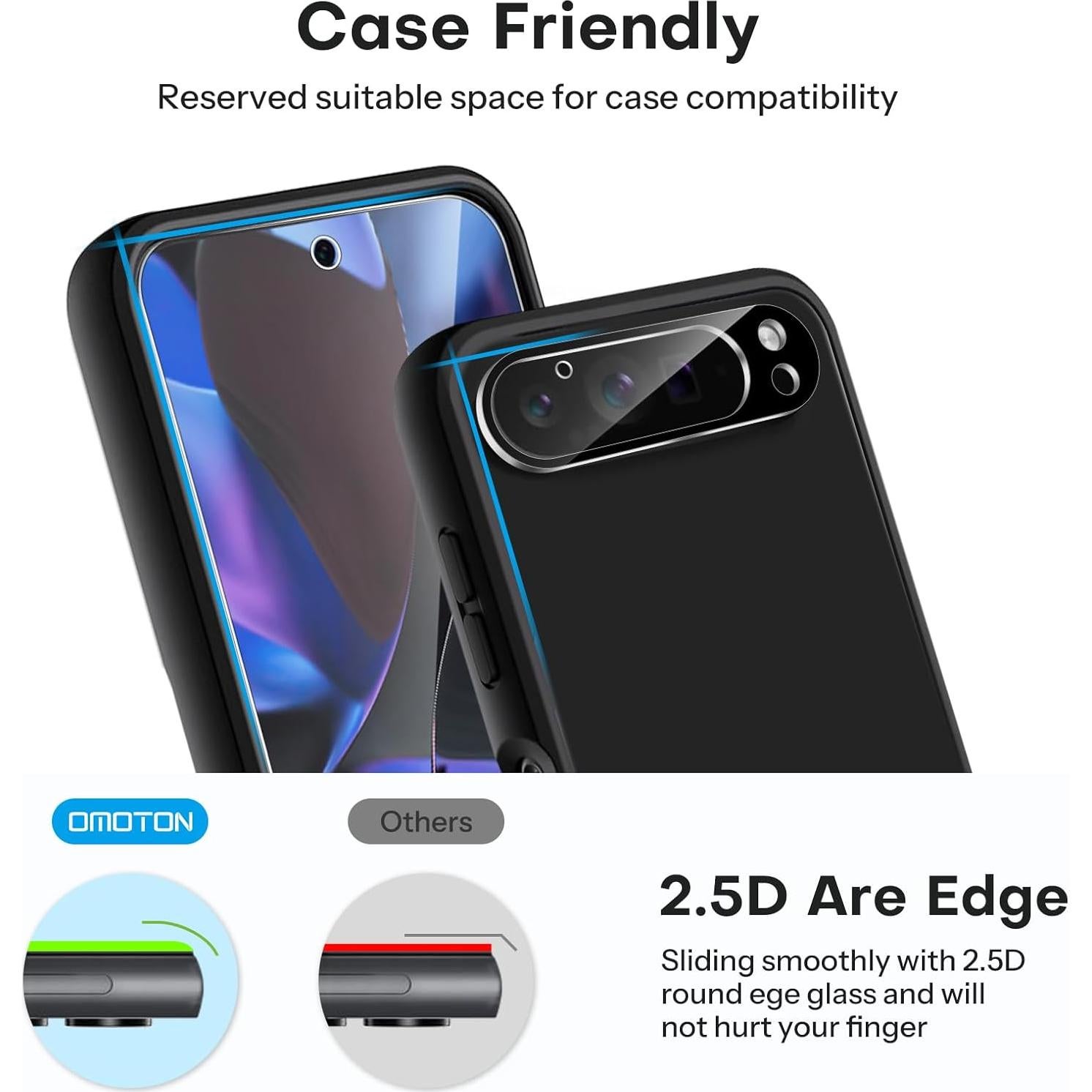 Protector de Pantalla y Lente OMOTON para Google Pixel 9 Pro XL