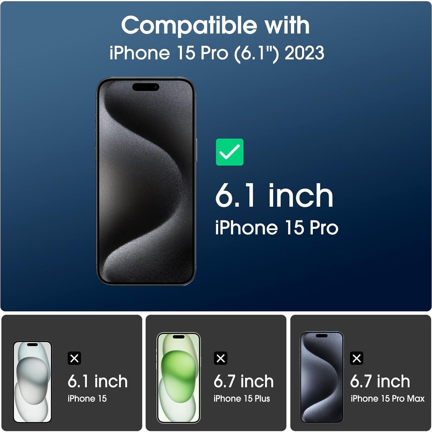 Protector de Pantalla amFilm para iPhone 15 Pro 6.1" 2+2