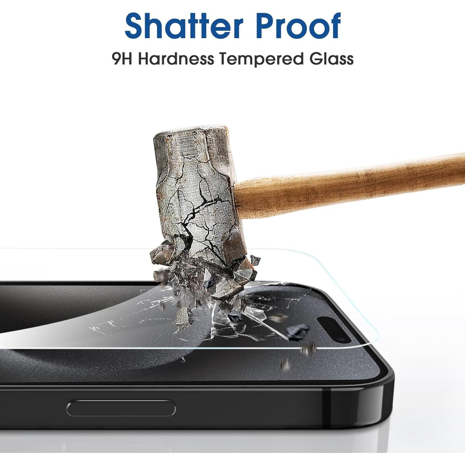 Protector de Pantalla amFilm para iPhone 15 Pro 6.1" 2+2