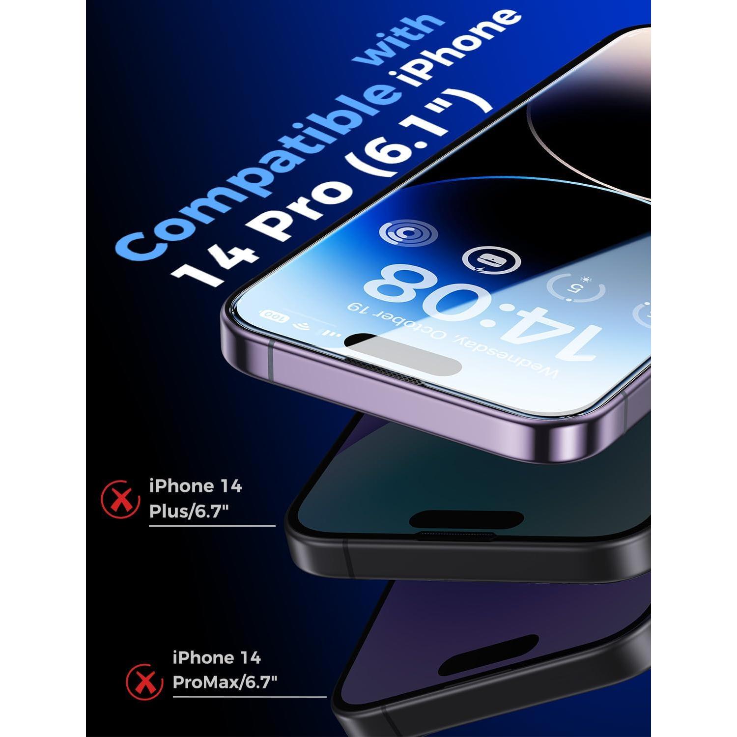 Protector de Pantalla Vidrio Templado MAGIC JOHN para iPhone 14 Pro 6.1" - 2 Unidades