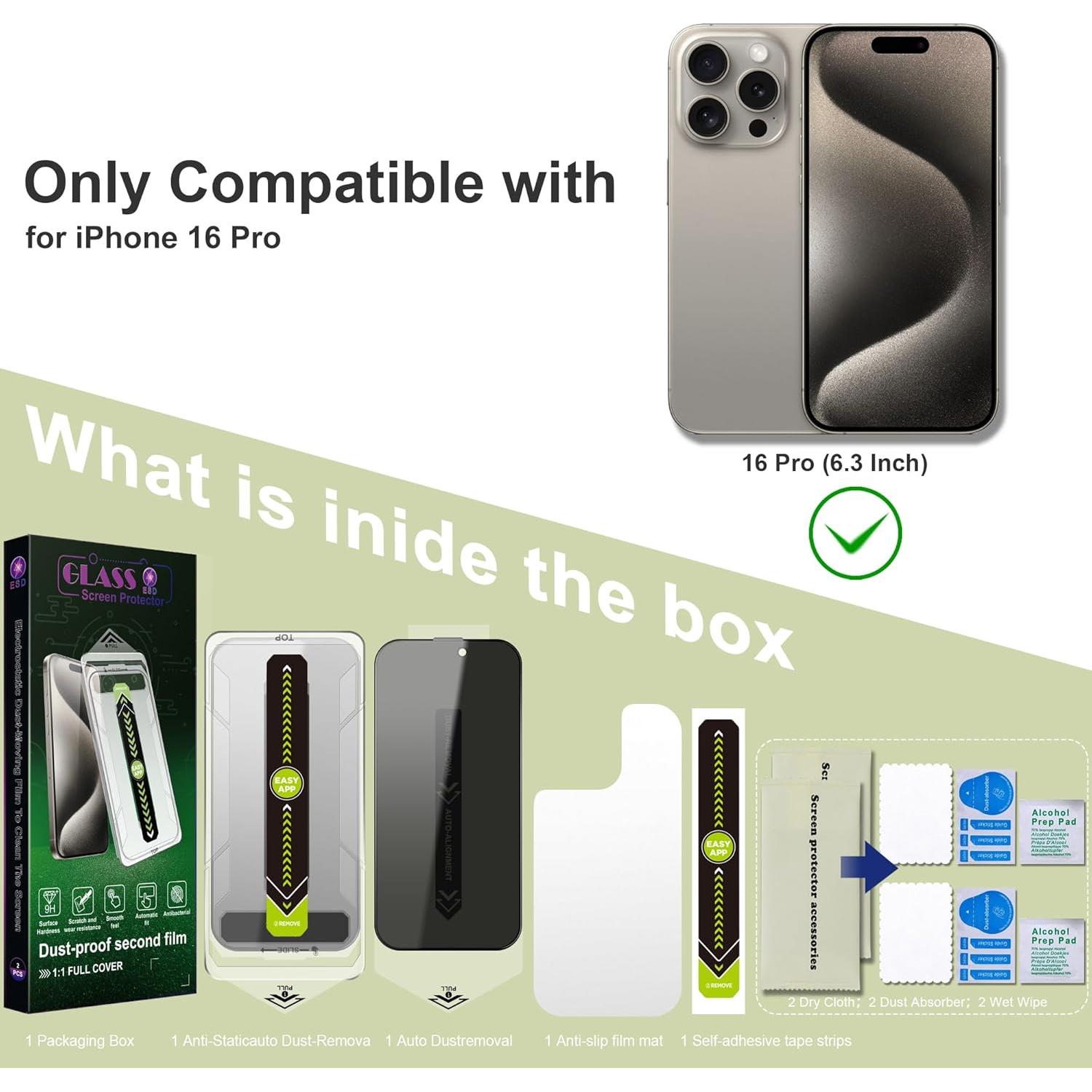 Protector de Pantalla Privacidad SY SHANGYAN para iPhone 16 Pro